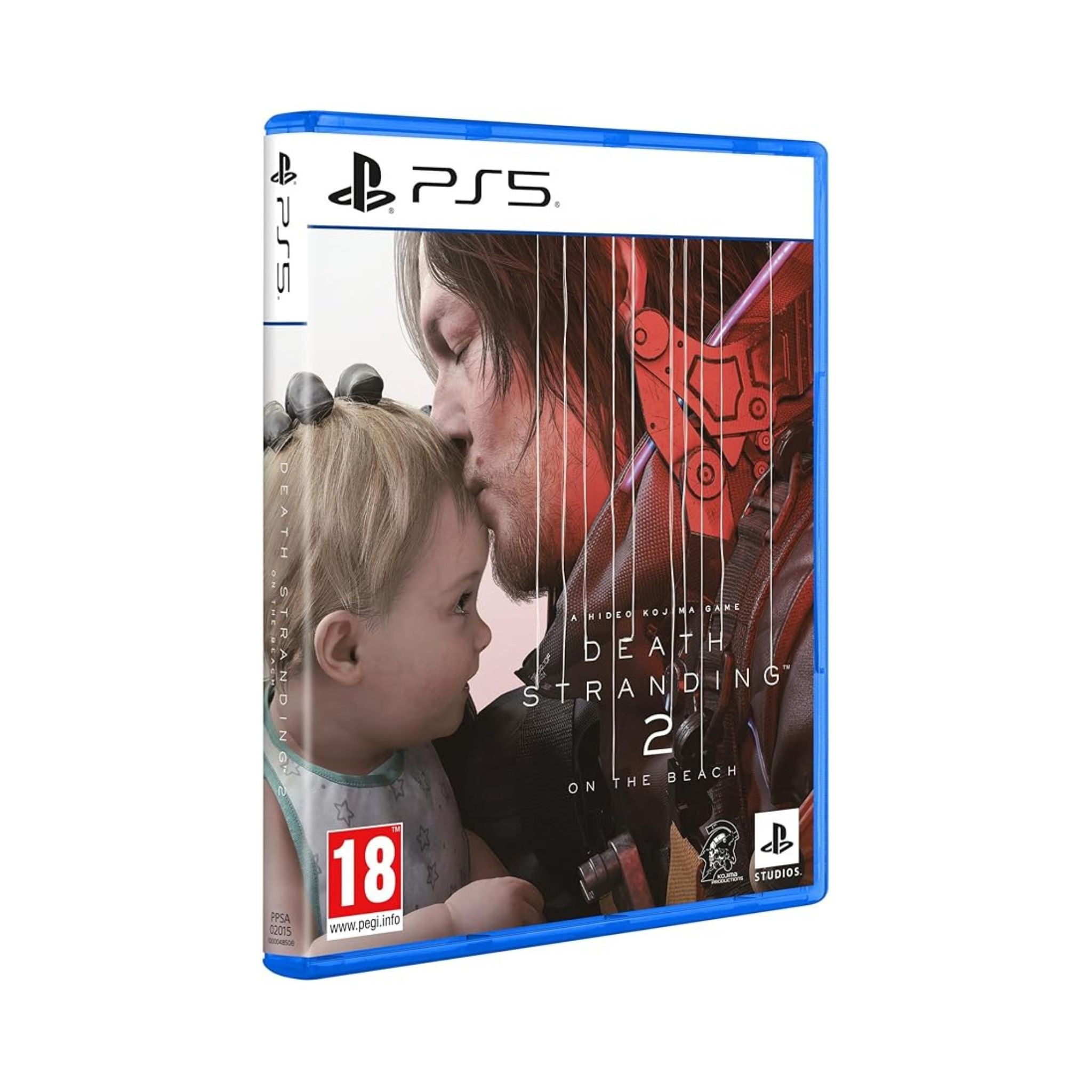 PlayStation 5 game disc for 'Death Stranding 2' on a white background