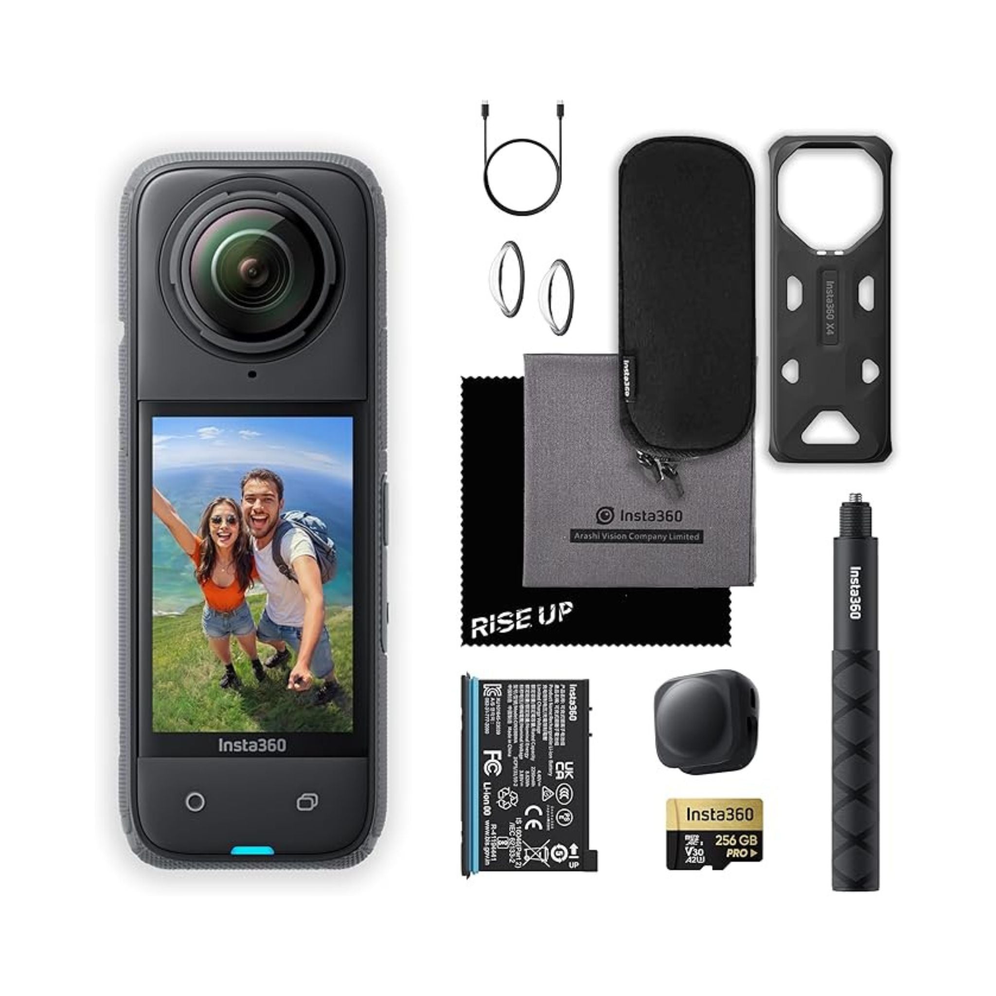 Insta360 X4 Waterproof 8K 360 Action Camera Kit Live Stream, AI