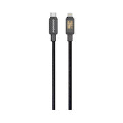 Porodo USB-C to Lightning Braided Cable with 27W Rated Power, 480Mbps Data Transfer, 1m Cable Length, Fast Charging & Data Transfer - Black
