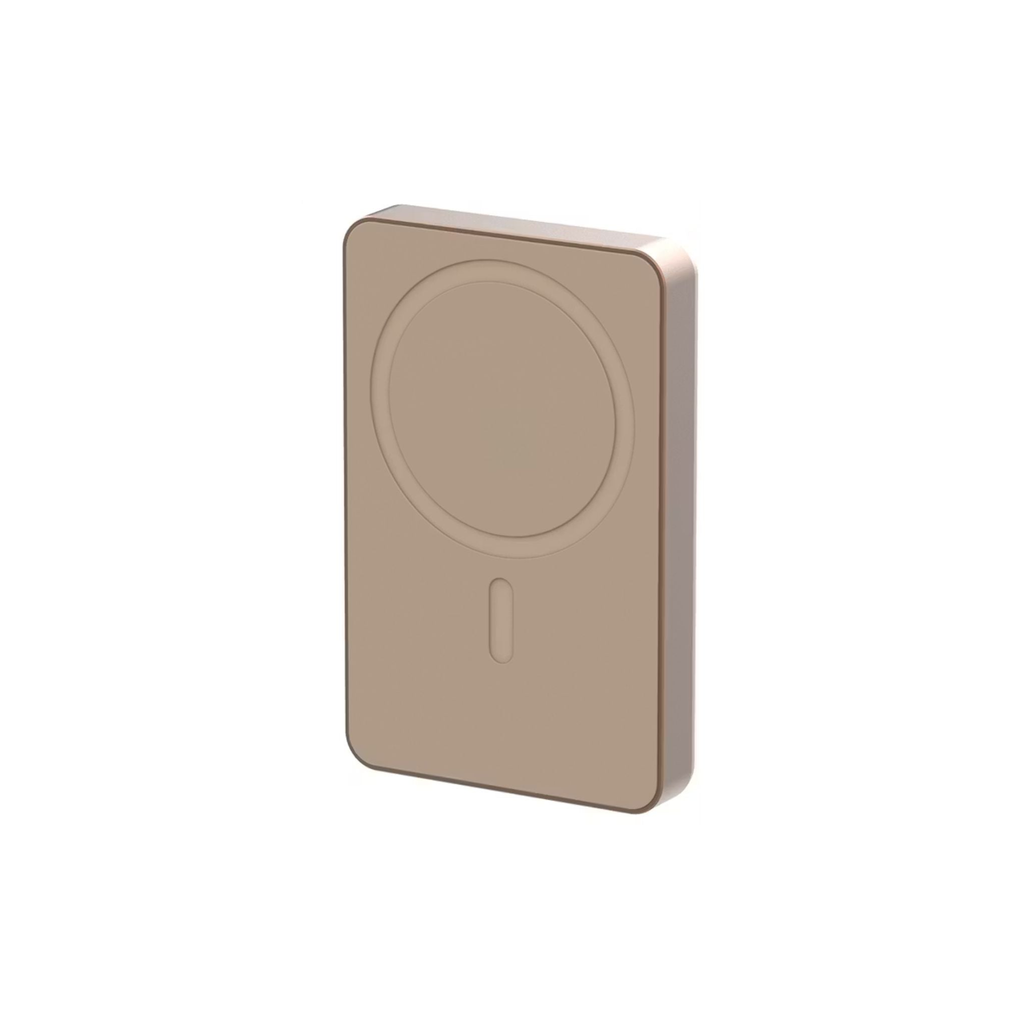 Powerology 10000mAh MagSafe Aluminum Power Bank with Battery Level Indicator, Lightweight & Compact Design, Fast & Simultaneous Charging, Type-C Input & Output, 15W Wireless Output - Desert Titanium