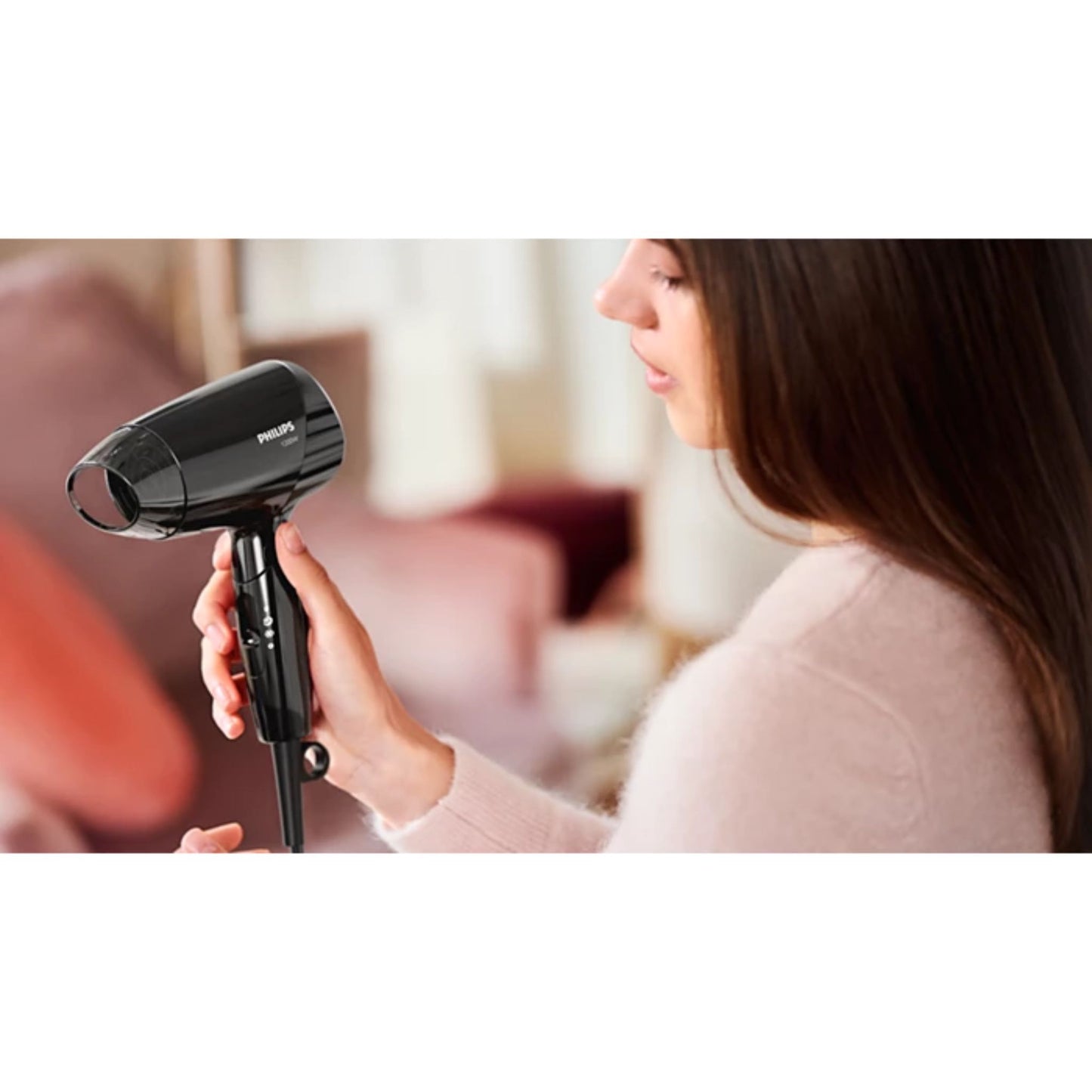 PHILIPS Essential Care Hair Dryer: 1200 Watts Compact, Powerful, and Gentle for Beautifully Dried Hair