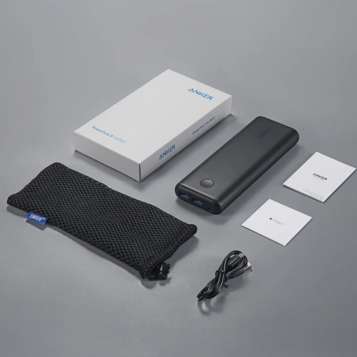 ANKER PowerCore II 20000mAh| Twin USB Output| Unrivaled Compatibility_Black