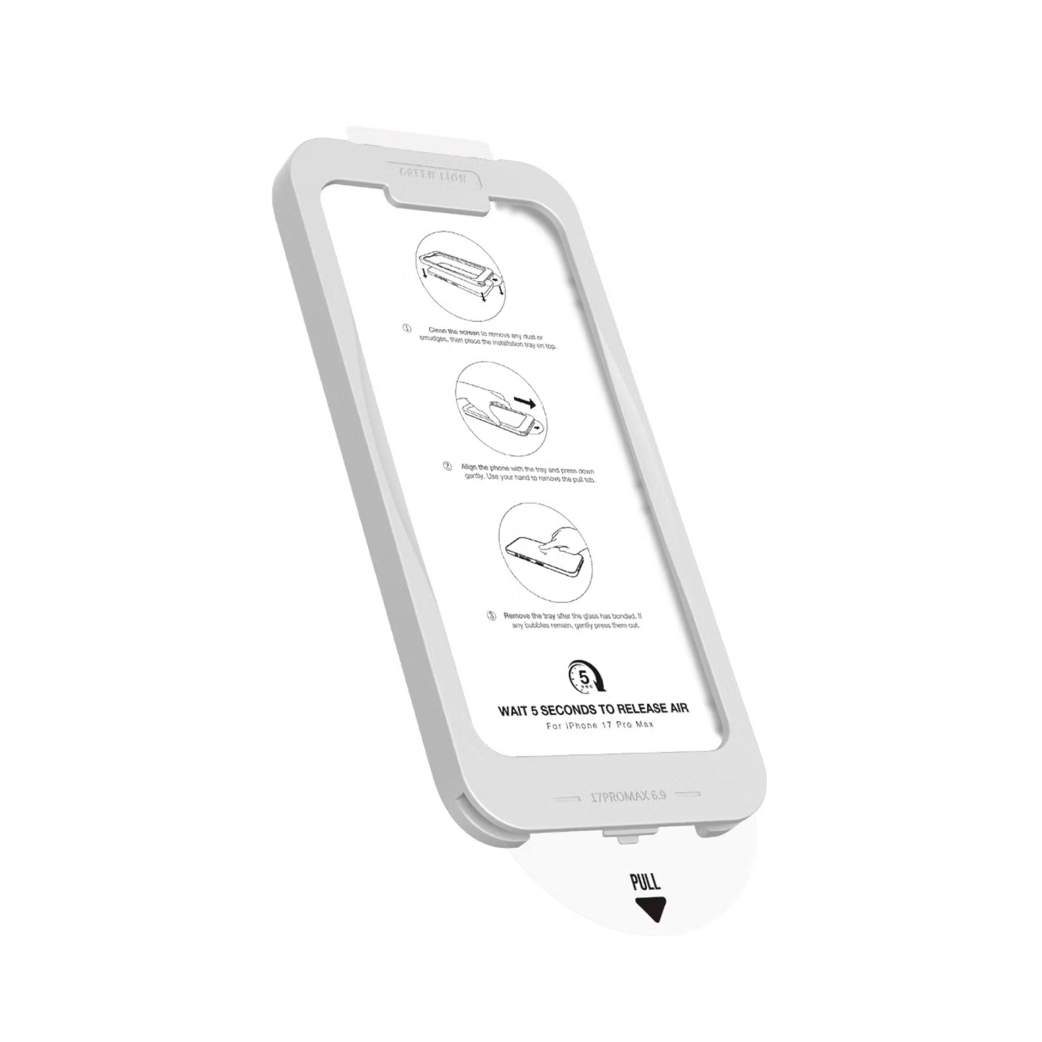 Green Lion Picasso 3D Glass for iPhone 17 Pro Max, Alignment Tray