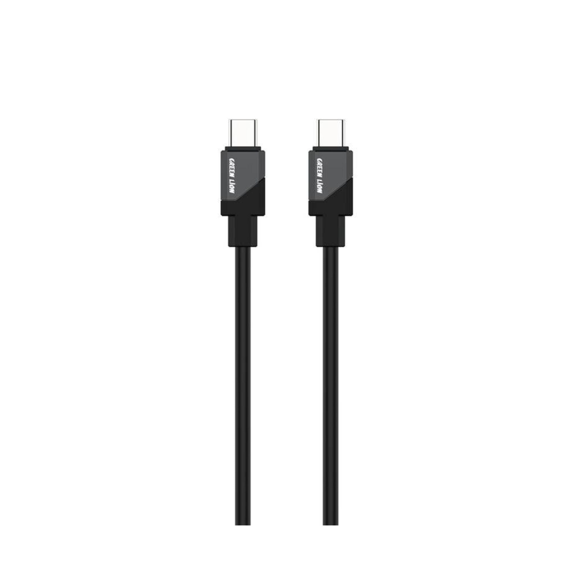 A black USB-C to USB-C silicone cable with aluminum alloy reinforcement.