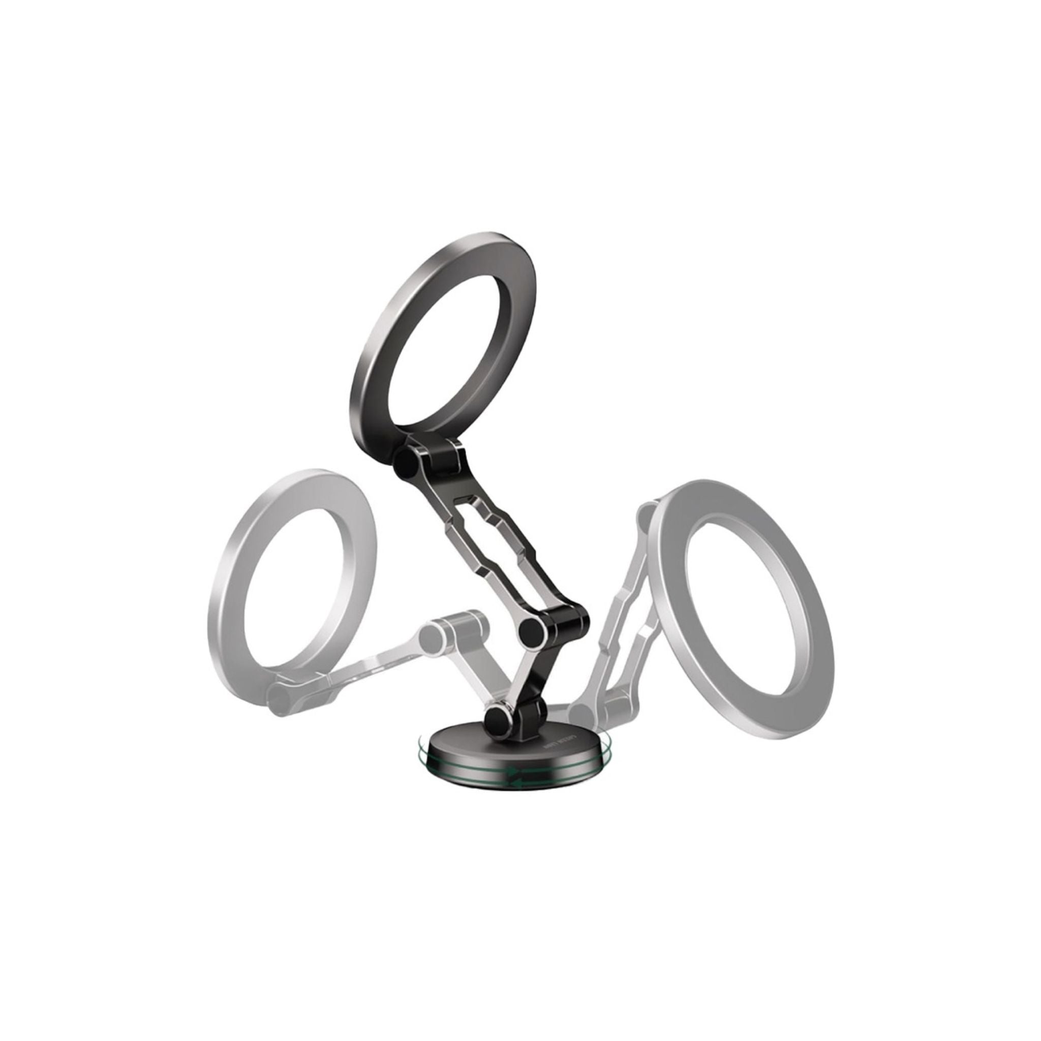 Green Lion MagSnap Car Phone Holder with Strong Magnets, 360° Swivel Adjustable, Zinc Alloy Material, N52 Magnets, Foldable Design, Secure & Stable Design - Gray
