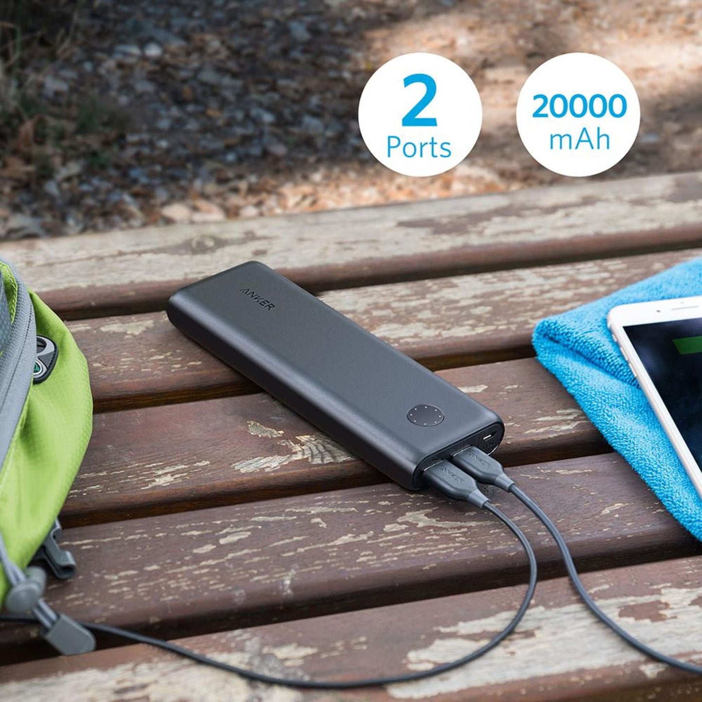 ANKER PowerCore II 20000mAh| Twin USB Output| Unrivaled Compatibility_Black