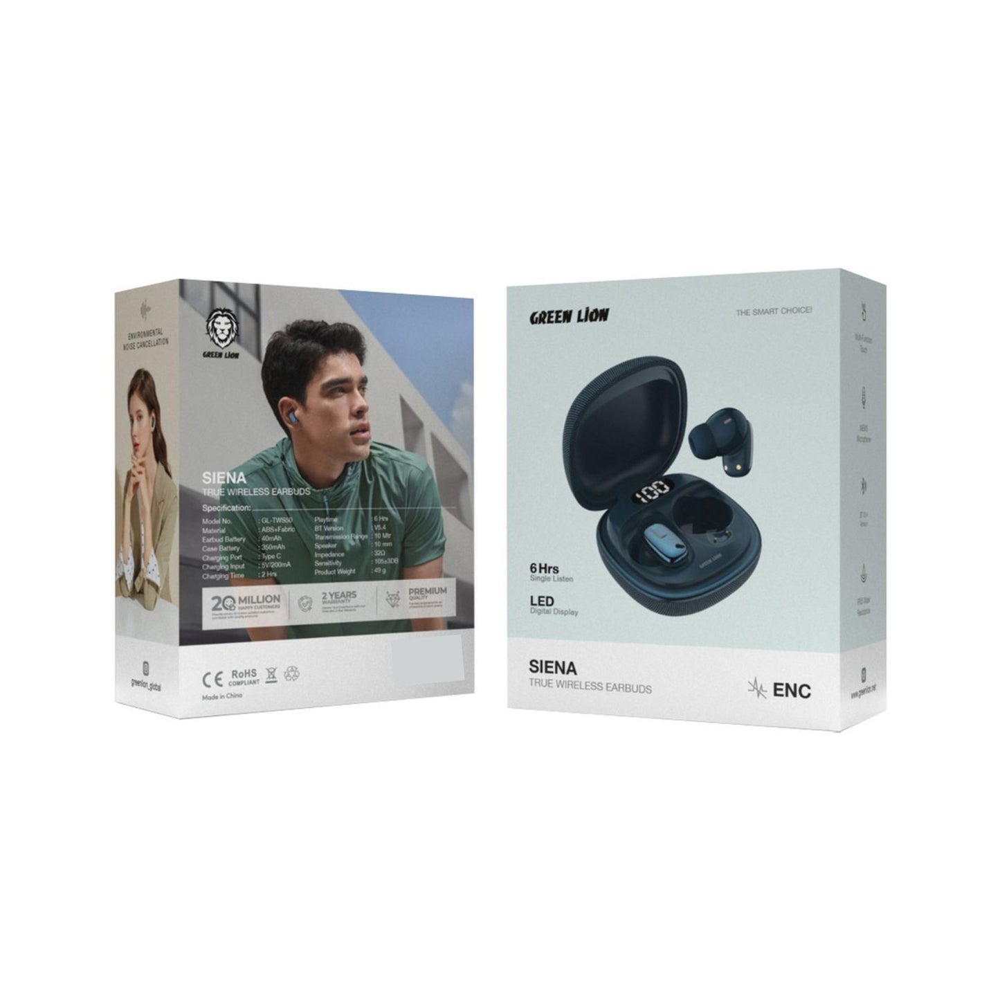 Green Lion SIENA True Wireless Earbuds - Blue