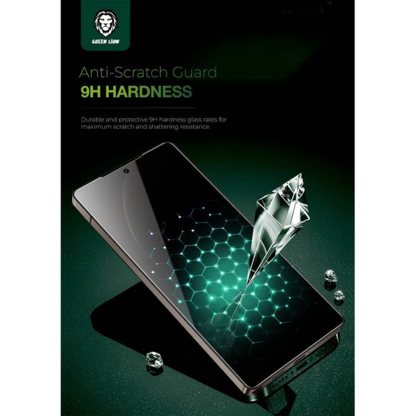 Green Lion 9H Privacy Shield Glass for Samsung S25 Ultra with Fingerprint Unlock, Anti Scratch, Bubble Free, Shockproof, Responsive Touch, Easy Installation - Privacy