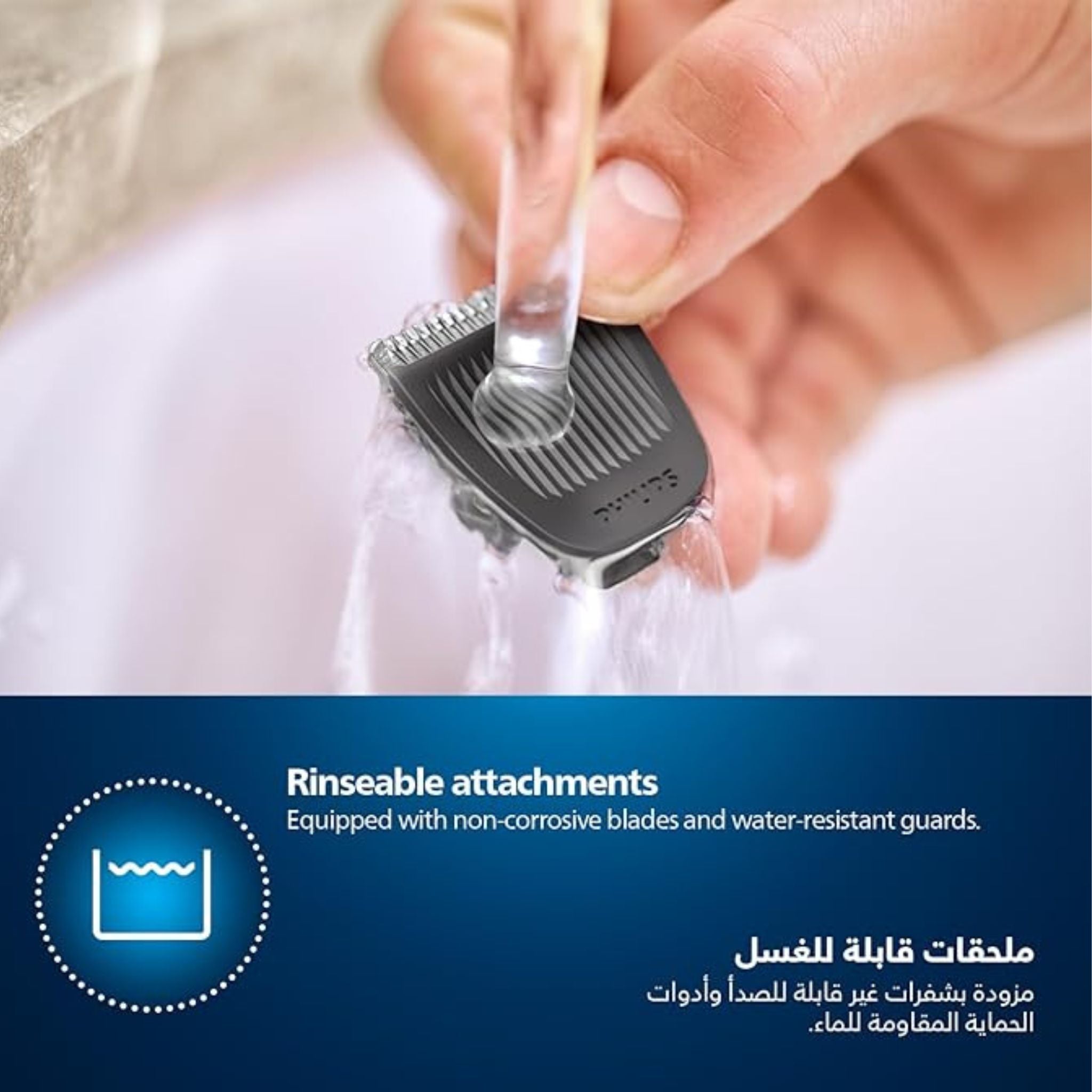 PHILIPS Multigroom Series 3000 for Face, 6-in-1 Grooming Kit for beard, moustache, nose & ear hair, cordless, 60 min runtime, 16h full charging time,Black