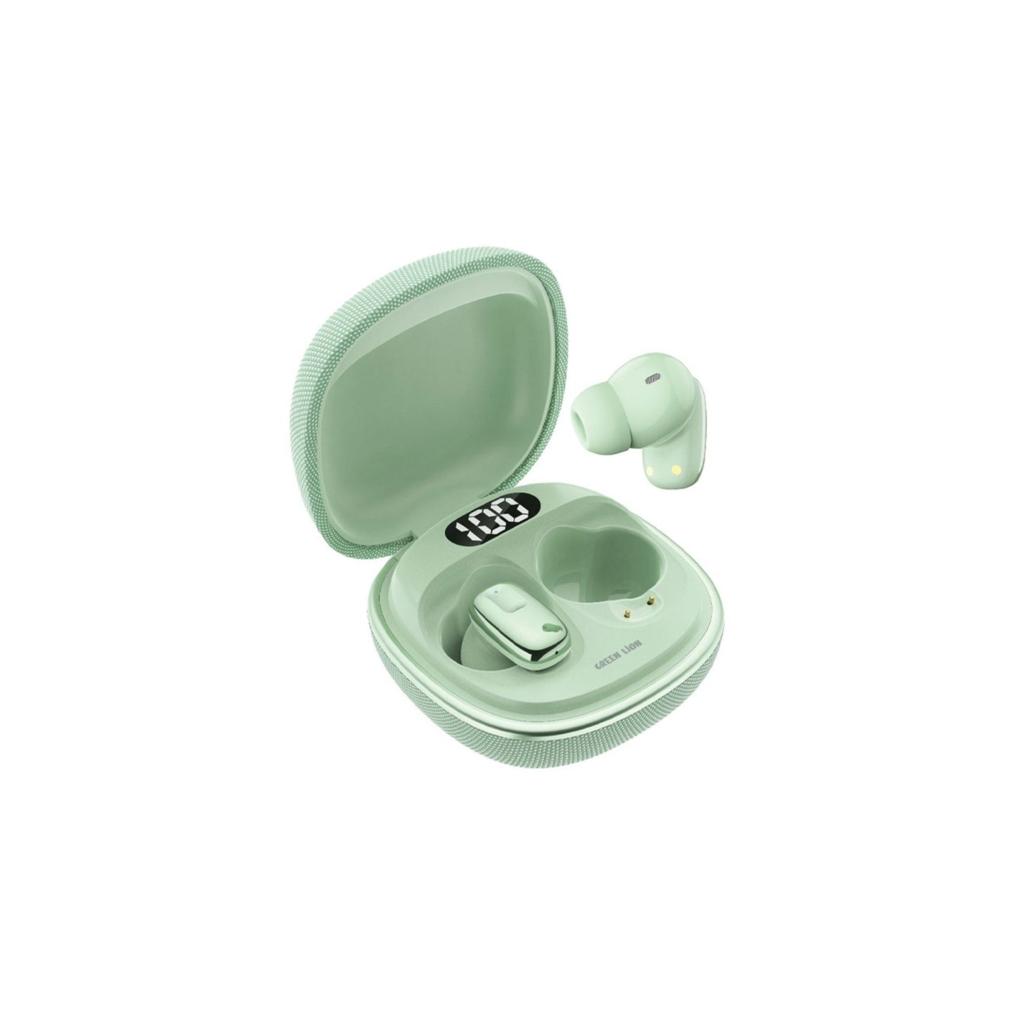 Green Lion Siena True Wireless Earbuds, Multi-Function Touch, LED Digital Display, IPX5 Water Resistance, Environmental Noise Cancellation, 6 Hours Play Time, Bluetooth 5.4 Version - Green