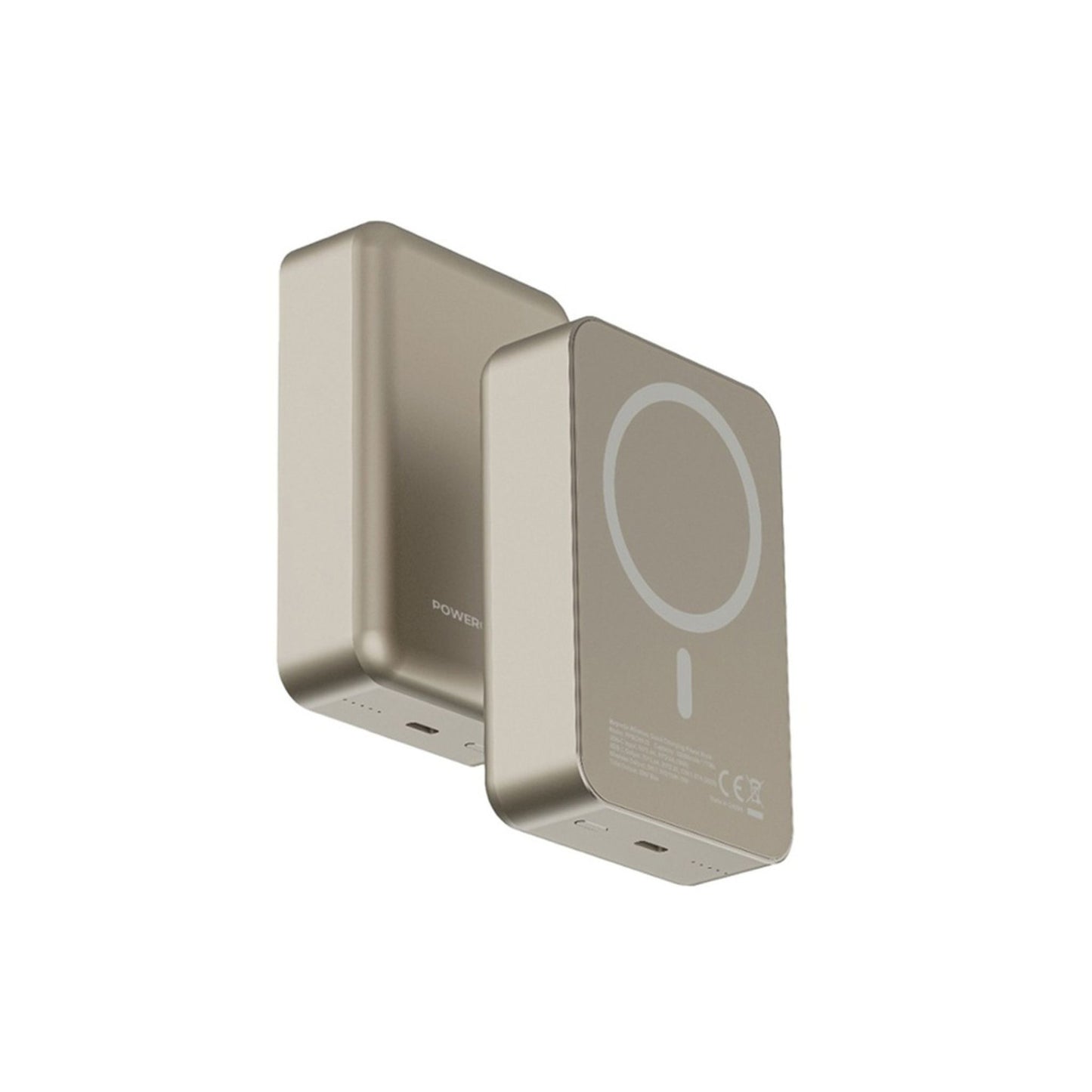POWEROLOGY 20000mAh Power Bank, Compatible with MagSafe, PD 20W Fast Charge, 15W Wireless Output, Simultaneous Charging, Compact Design & Portable_Titanium