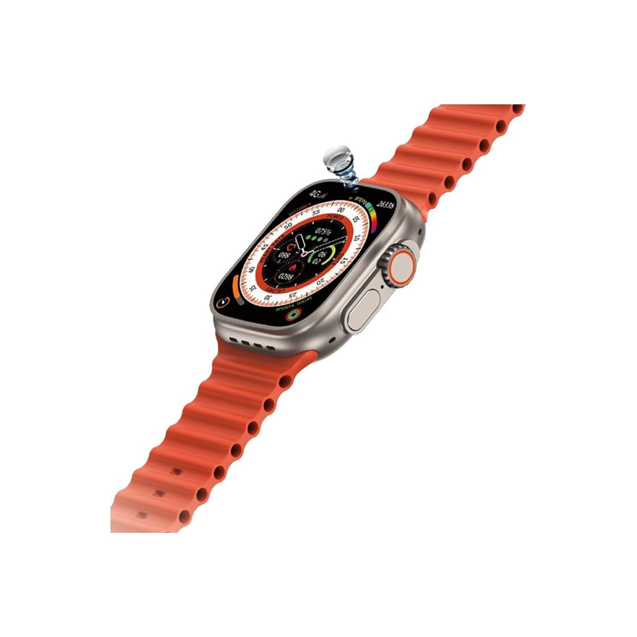 Telzeal TC4G Smart Watch with 2.2 Inch Full Touch HD Display, Bluetooth Calling, Health Monitoring, Activity Tracker, Multiple Watch Faces, Notifications, Weather Updates, Long Battery Life, Stylish Metal Body – Gold