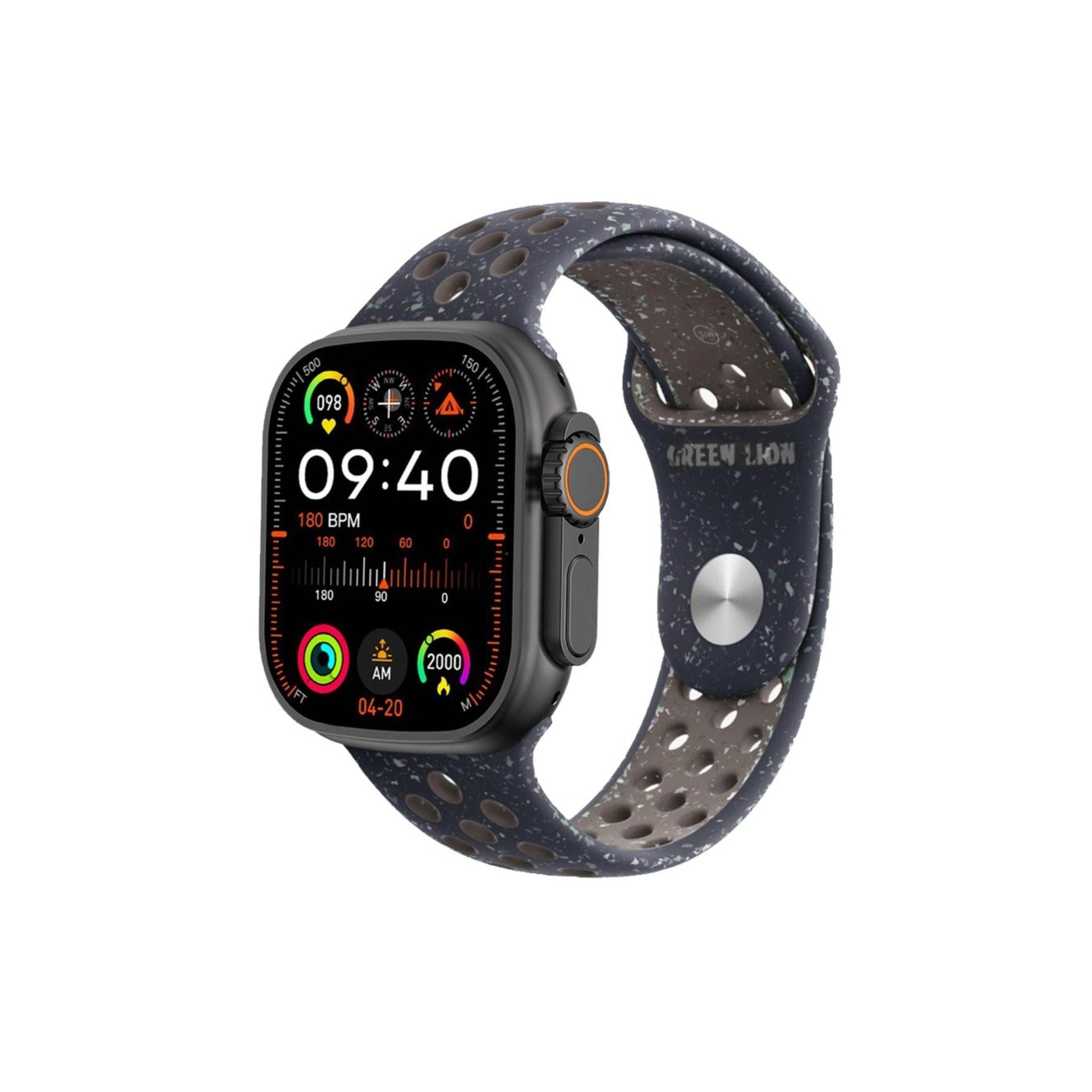 Ultra Active Smart Watch with Bedside Lamp Mode, Heart Rate & Sleep Monitoring, 2.01" Screen, 10 Days Standby Time, ChatGPT Support, Double Tap Function - Black