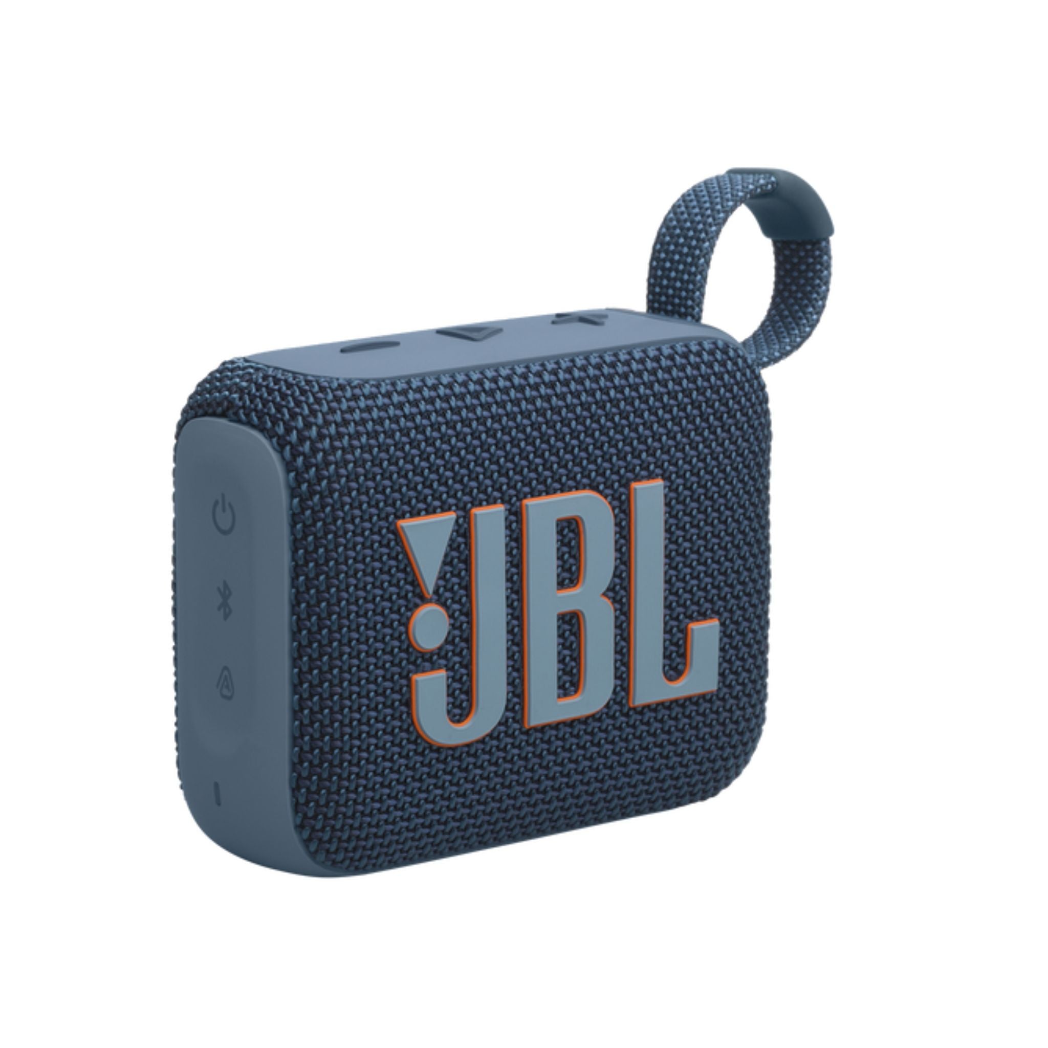 A blue JBL Go4 Portable Wireless Speaker with a textured surface and the JBL logo prominently displayed.