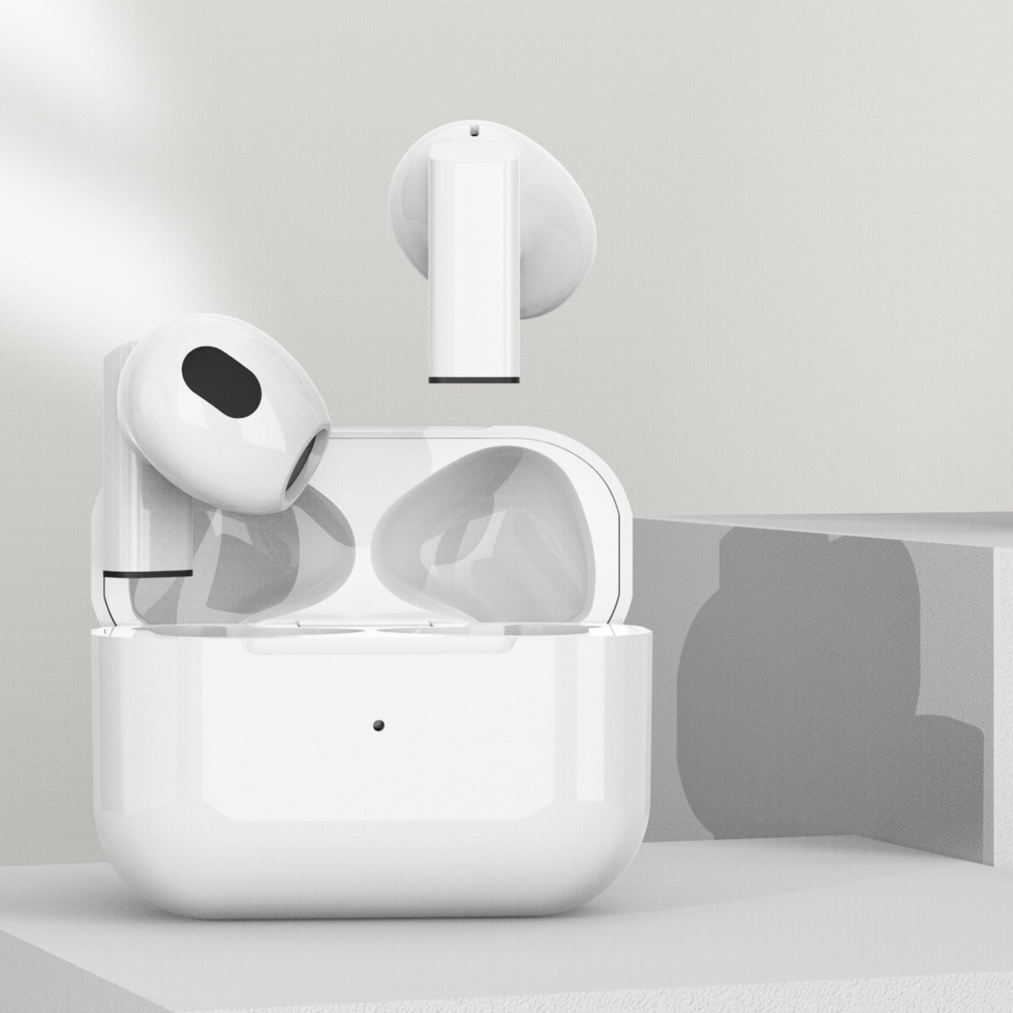 Modio K6 Mini True Wireless Earphones – White, In-Ear Comfort, Bluetooth 5.1, Touch Controls, Noise Isolation, Long Battery Life, Portable Design, High-Quality Audio for Music & Calls