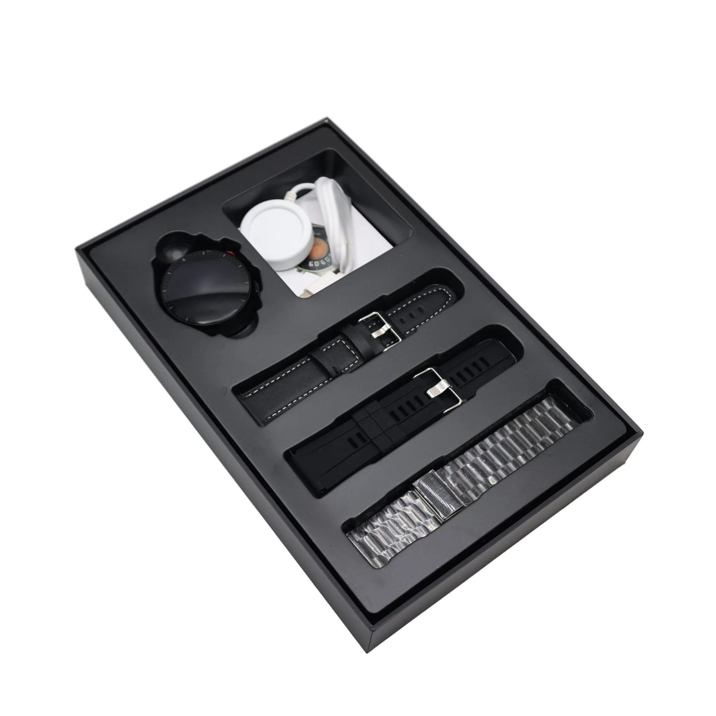 Homntel Germany Watch 4 Pro with 3 Straps HD IPS Amolded Display 480*480/490mAh Big Battery_Black