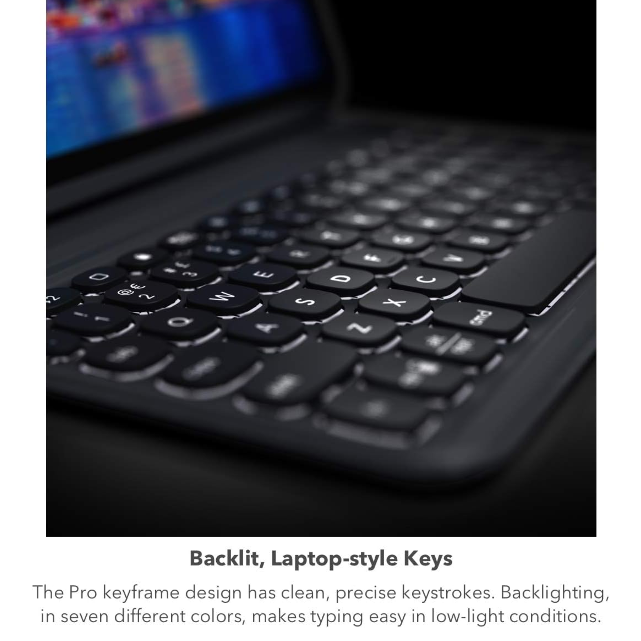ZAGG Pro Keys Detachable Case and Wireless Keyboard for Apple iPad Pro 10.2", Multi-Device Bluetooth Pairing, Backlit Laptop-Style Keys, Apple Pencil Holder, 6.6ft Drop Protection, Lightweight, Black