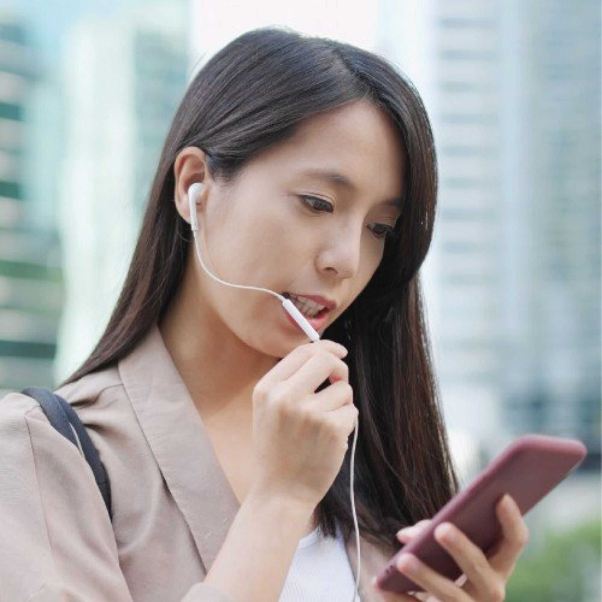 Porodo Soundtec Stereo Earphones with Type-C Connector, High-Clarify Microphone, ABS Material, 120 cm Tangle Free Cable - White