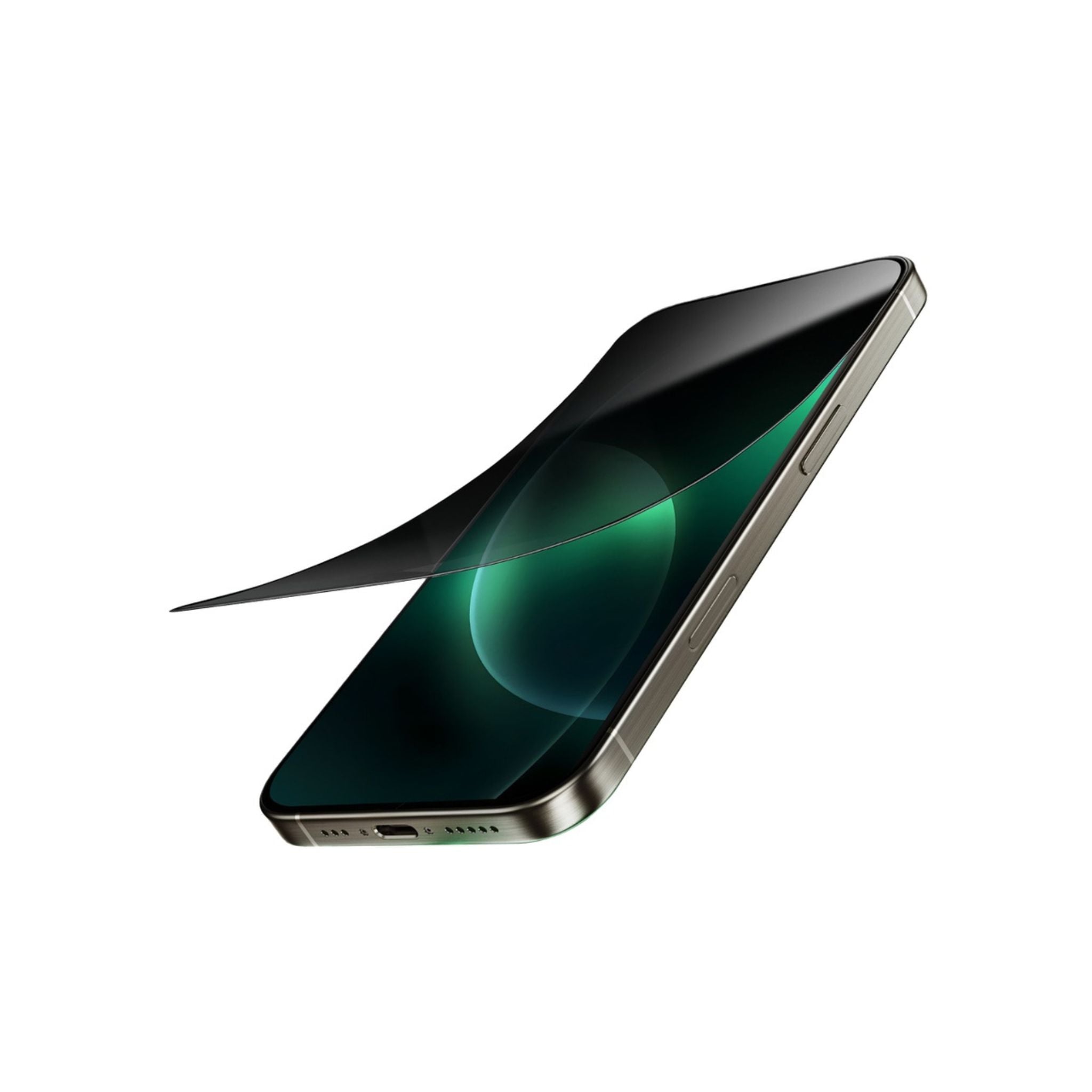 Green Lion 9H Steve Privacy Full Glass Screen Protector for iPhone 16 Pro, Anti-Scratch, Side View Blocking, Highly Responsive, Grease Resistance, Anti-Fingerprint - Black