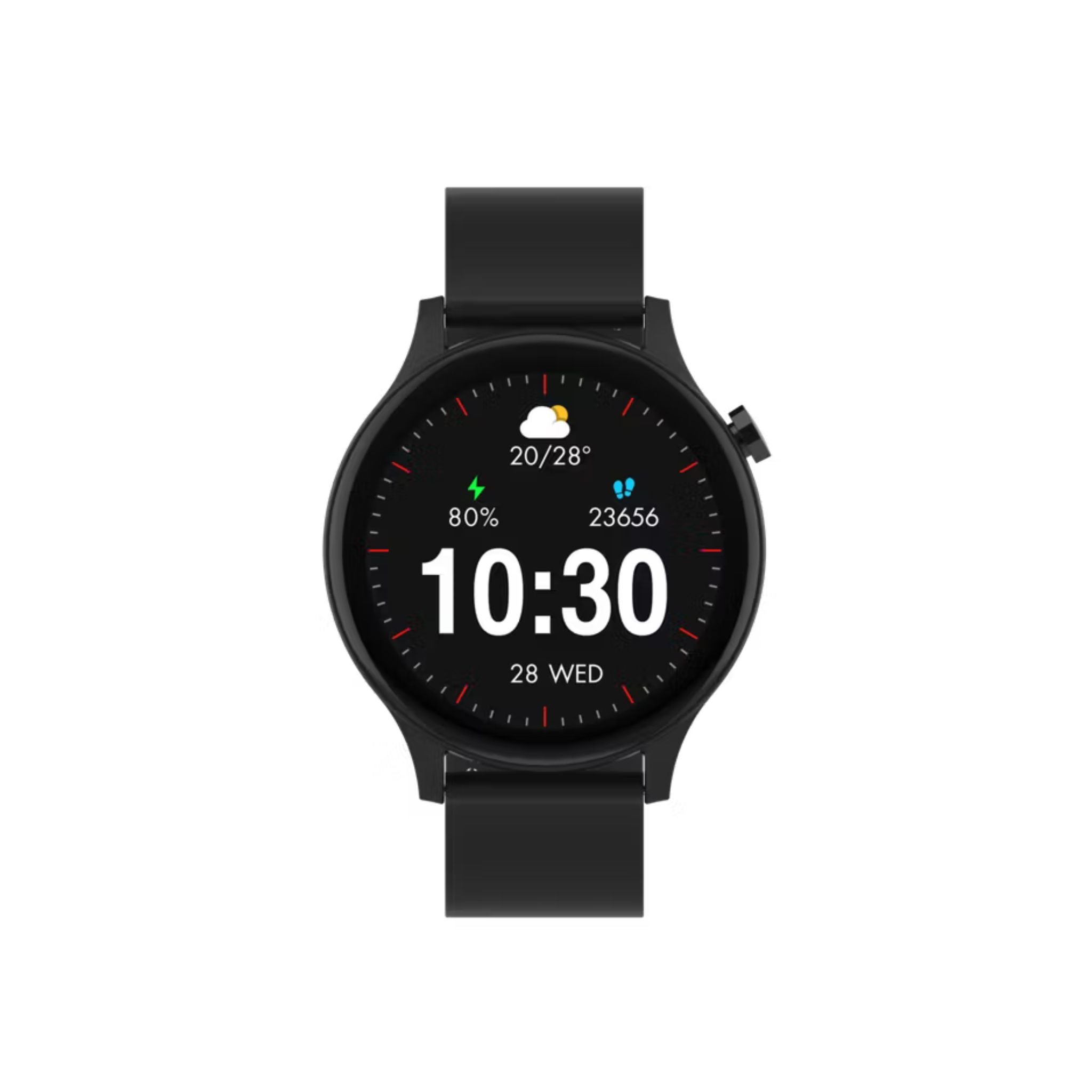 Porodo Essential Pulse Smart Watch with 1.38" HD Display, 128 Sports Modes, Bluetooth 5.4, 210mAh Battery, Up to 4 Days Usage, 12 Days Standby, 2.5H Charging Time, Heart Rate Monitor, Weather Forecast, iOS 12+ & Android 8.0+ Compatible – Black