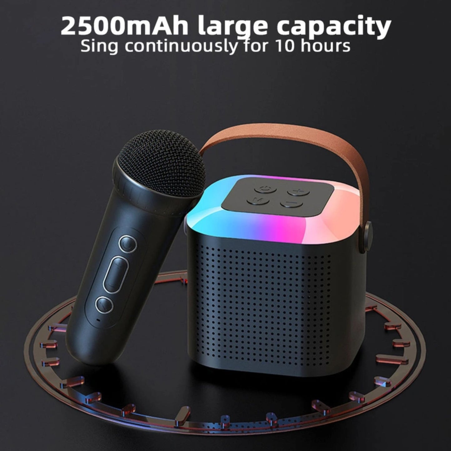 Mini Single/Double Microphone Wireless Speaker Multi-Purpose Singing Audios Machine For Home Outdoor Black 1 Microphone