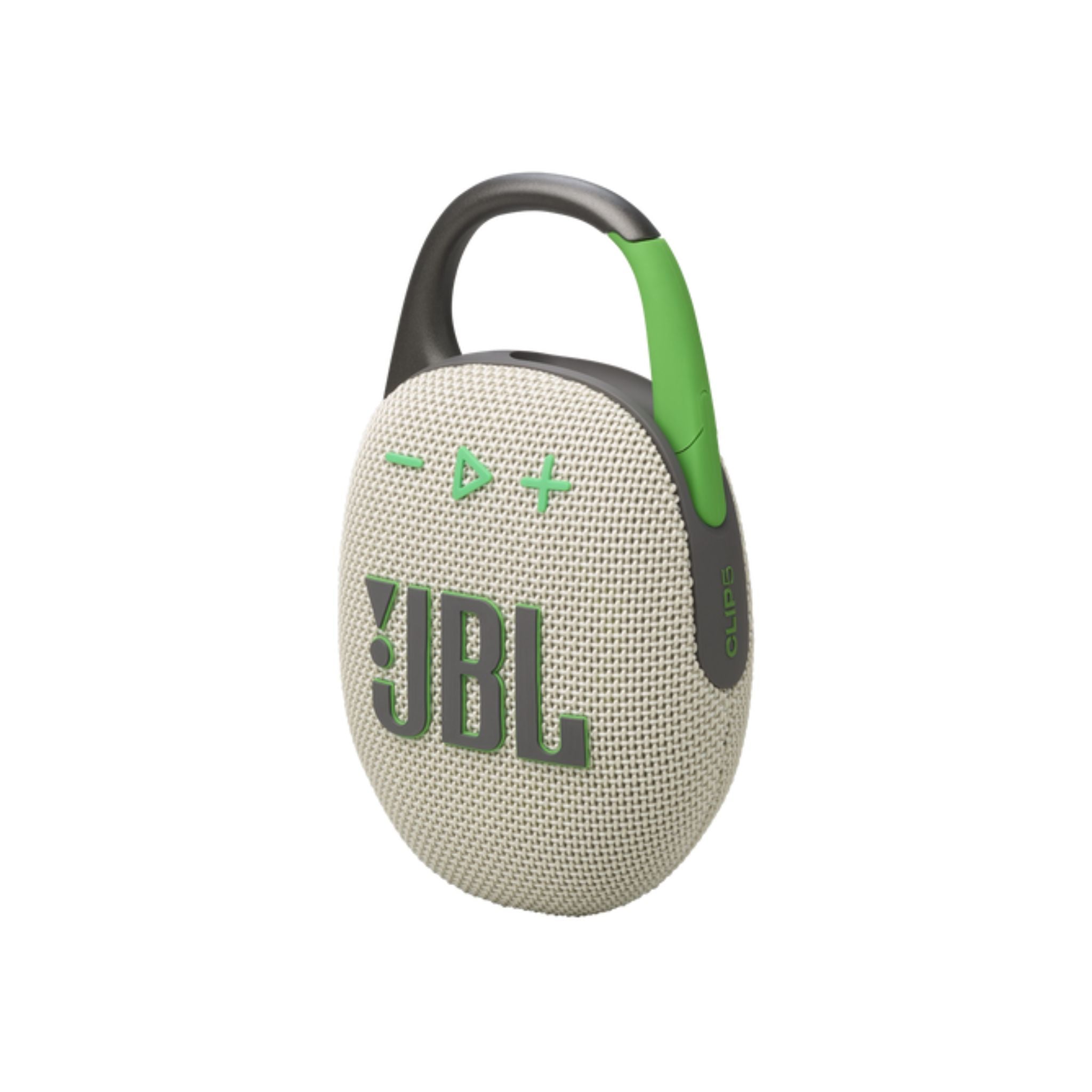 JBL Clip 5 - Ultra-Portable, Waterproof & Dustproof Bluetooth Speaker, Big Pro Sound with Punchy bass, Integrated Carabiner, Up to 12 Hours of Play, Made in Part with Recycled Materials - Sand