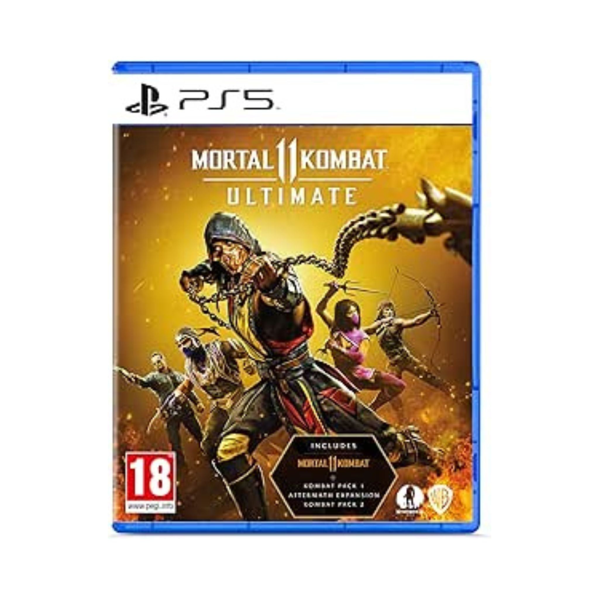 Mortal Kombat 11 Ultimate game case for PS5 on a white background