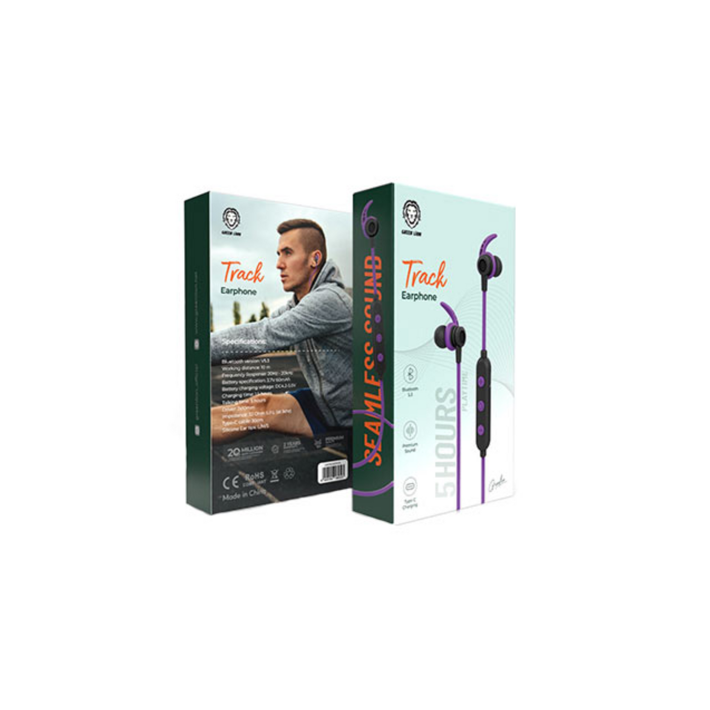 Green Lion Track Earphone - Purple