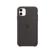 A black silicone case designed by Apple specifically for the iPhone 11.