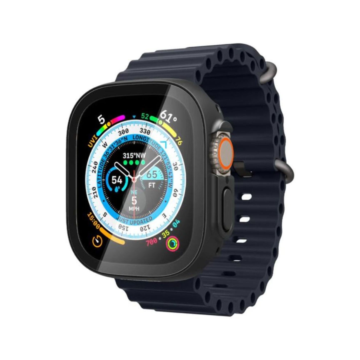 Premium Modio Wireless Charging Smartwatch MH-1 2.2 Inch/4 Pair Strap Included_Black