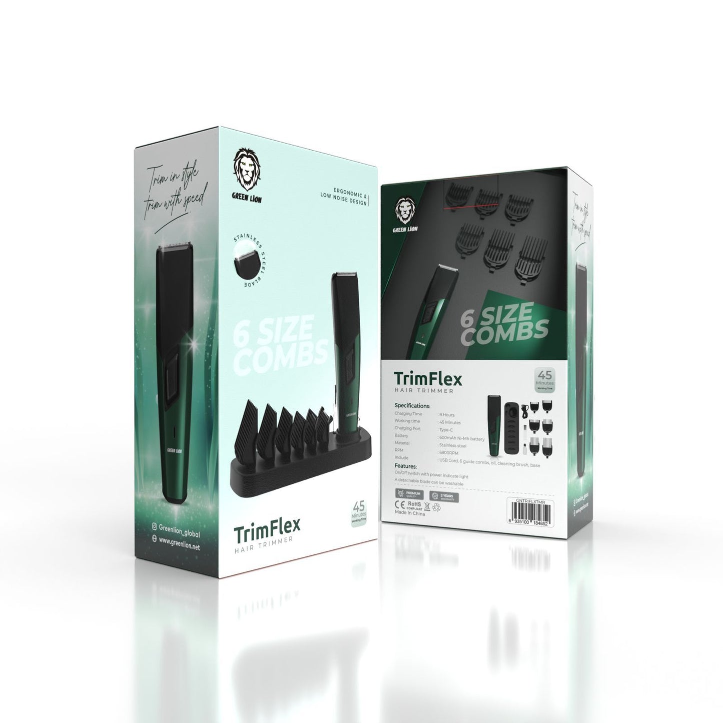 Green Lion Trim Flex Hair Trimmer-Green & Black
