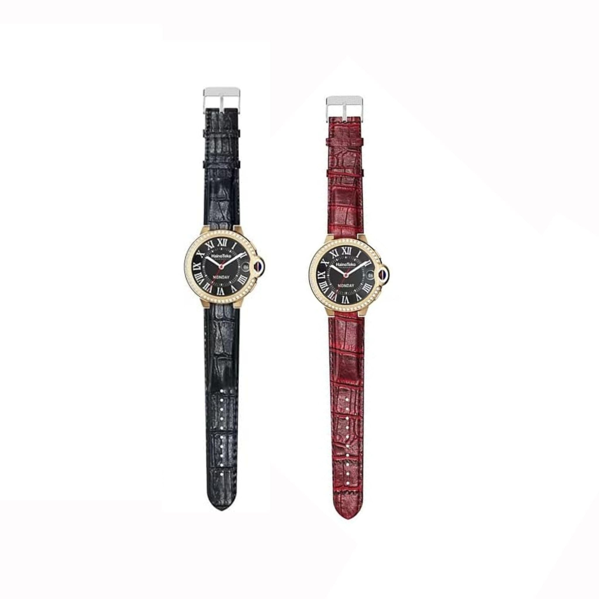 Premium Smartwatch with Two set strap for women's and Girls (RW-20-Red&Black)_Red