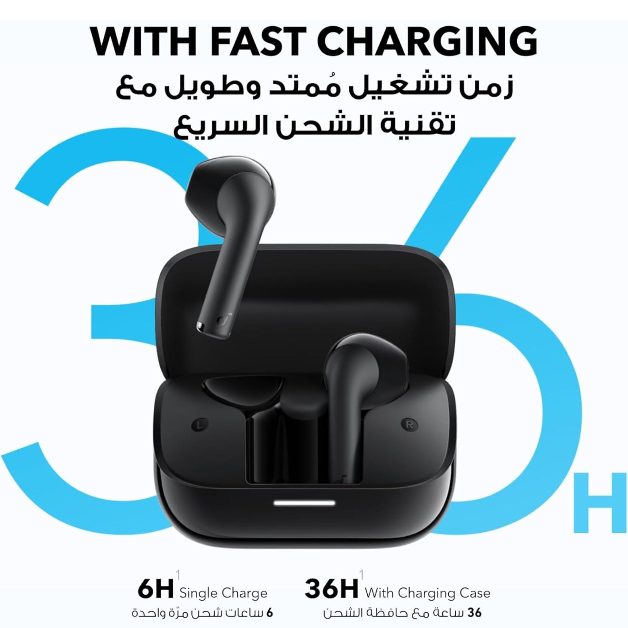 Soundcore K20i Semi-in-Ear Earbuds, Bluetooth Wireless, 36H Playtime, Fast Charge, Clear Sound, Comfortable Fit, ENC 2-Mic Clear Calls, Custom EQ, IPX5, Bluetooth 5.3, App Control Black