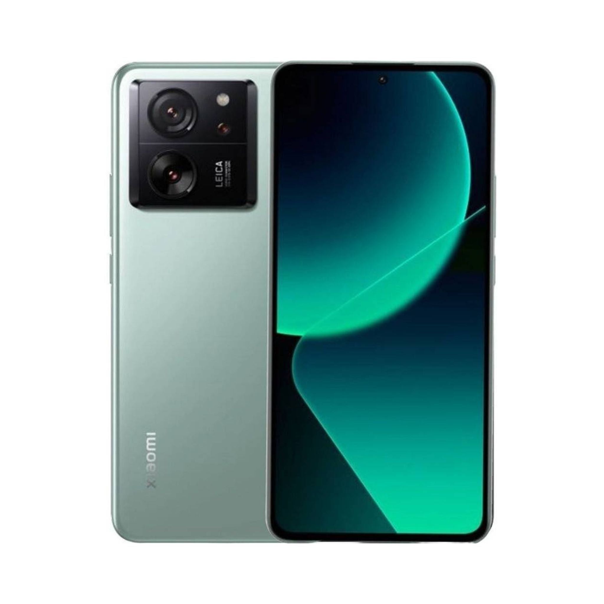 Xiaomi smartphone showing back and front views on a white background