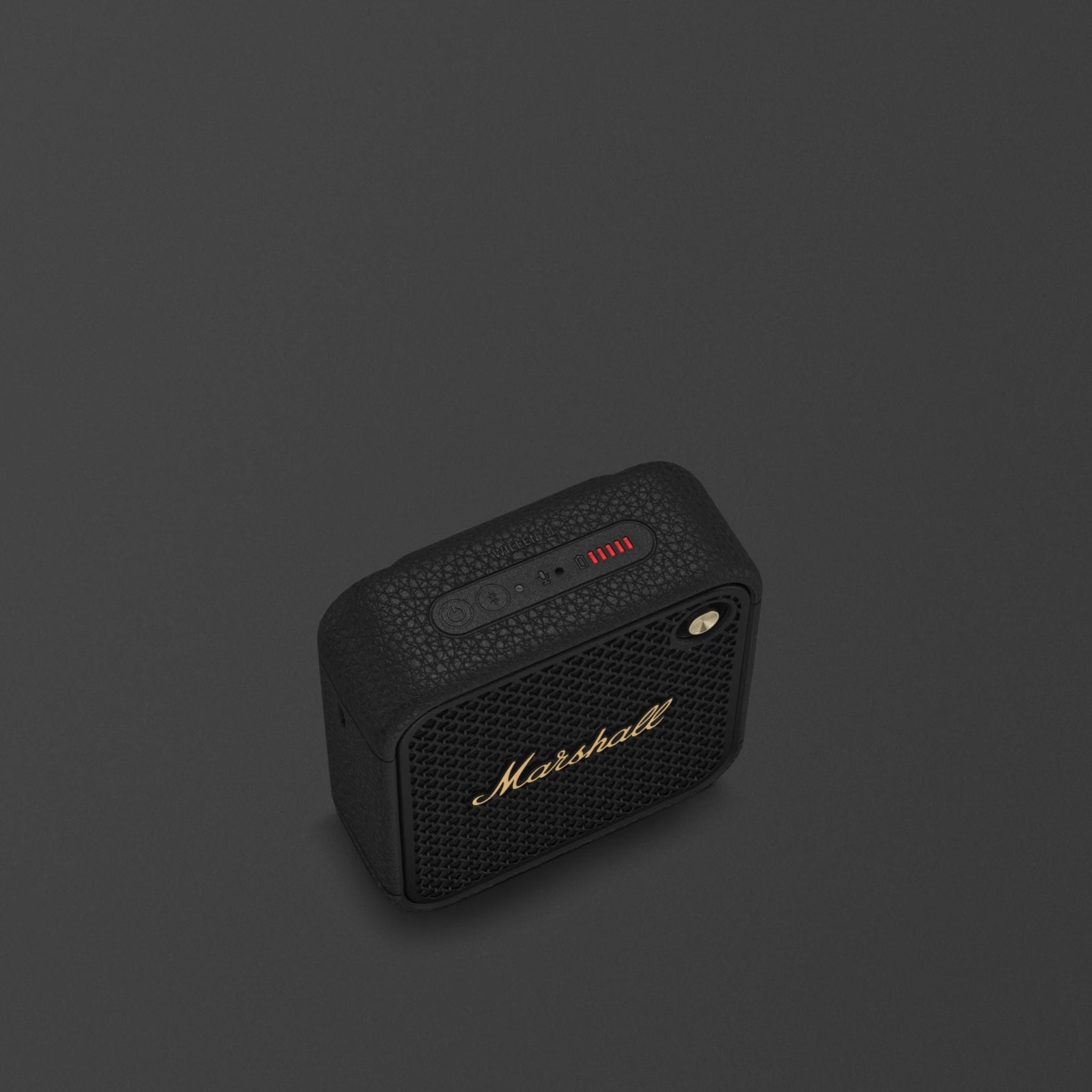 Marshall Willen II Compact Portable Wireless Speaker with Bluetooth Version 5.3, Water Resistant, Fast Charging, 17 Hours Play Time, 2.5 Hours Charging Time, Type-C Charging Port, Built-in Microphone, Lightweight Design - Black / Brass