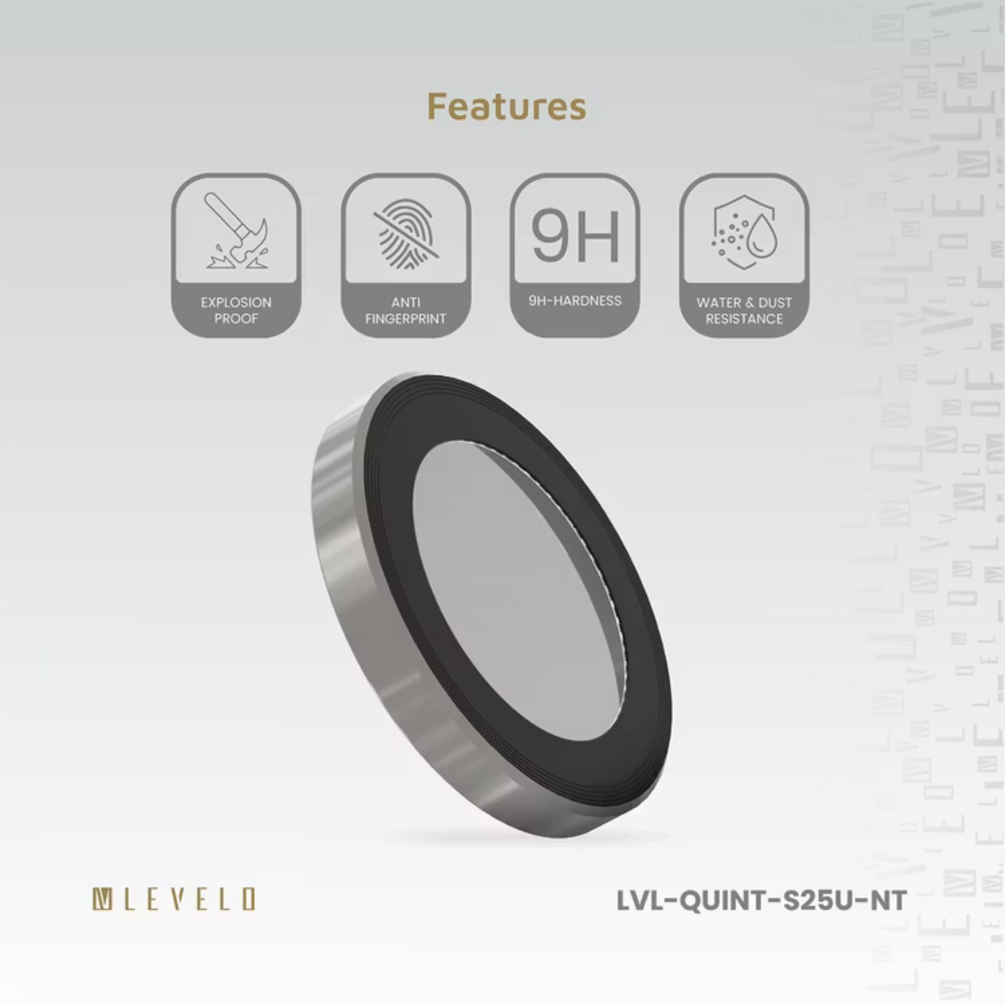 Levelo Lucent Quint AR Camera Lens for Samsung S25 Ultra, 9H Hardness, Anti-Fingerprint, Double Sided Anti Reflection, Water & Dust Resistance, Double Layer Lens Glass - Natural Titanium
