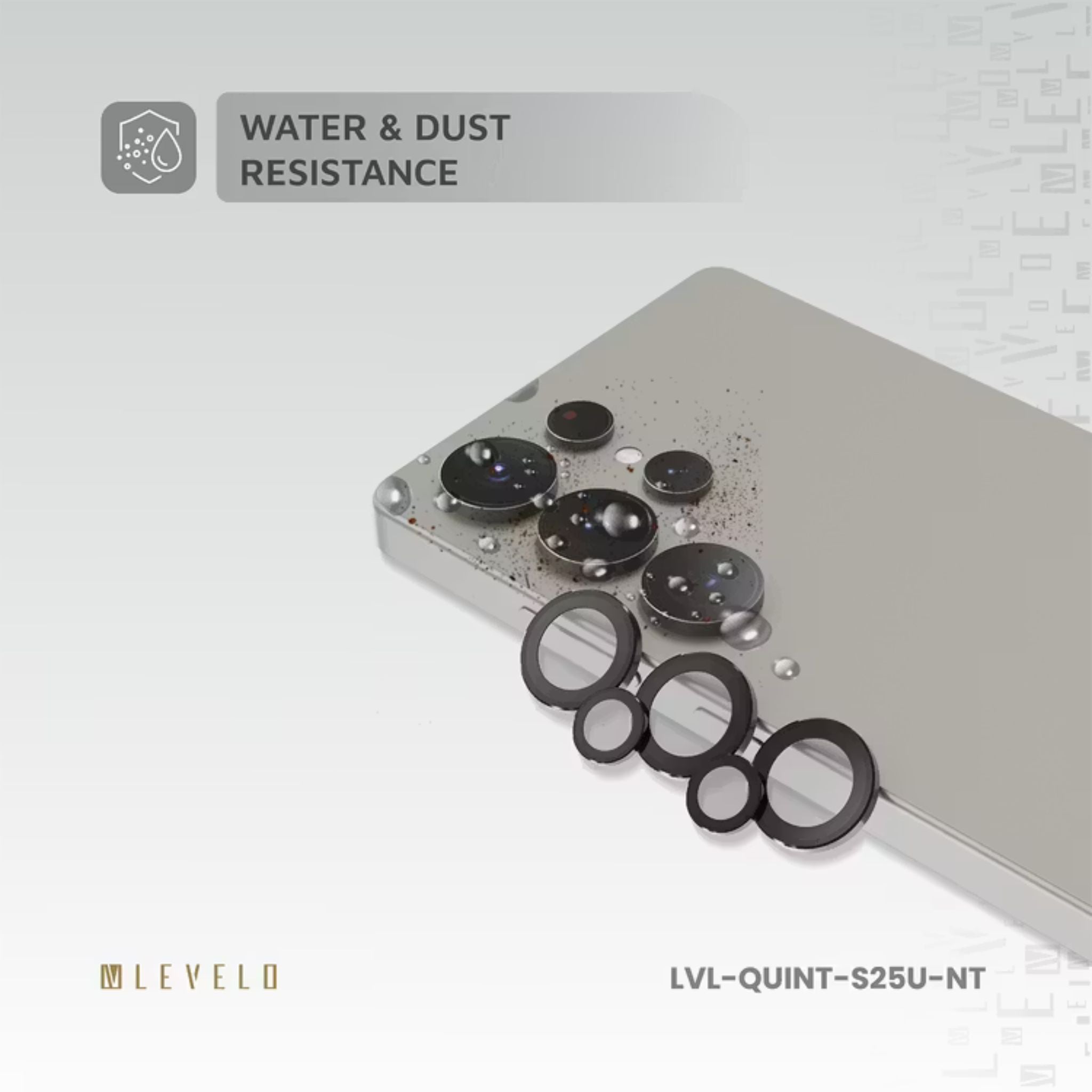 Levelo Lucent Quint AR Camera Lens for Samsung S25 Ultra, 9H Hardness, Anti-Fingerprint, Double Sided Anti Reflection, Water & Dust Resistance, Double Layer Lens Glass - Natural Titanium