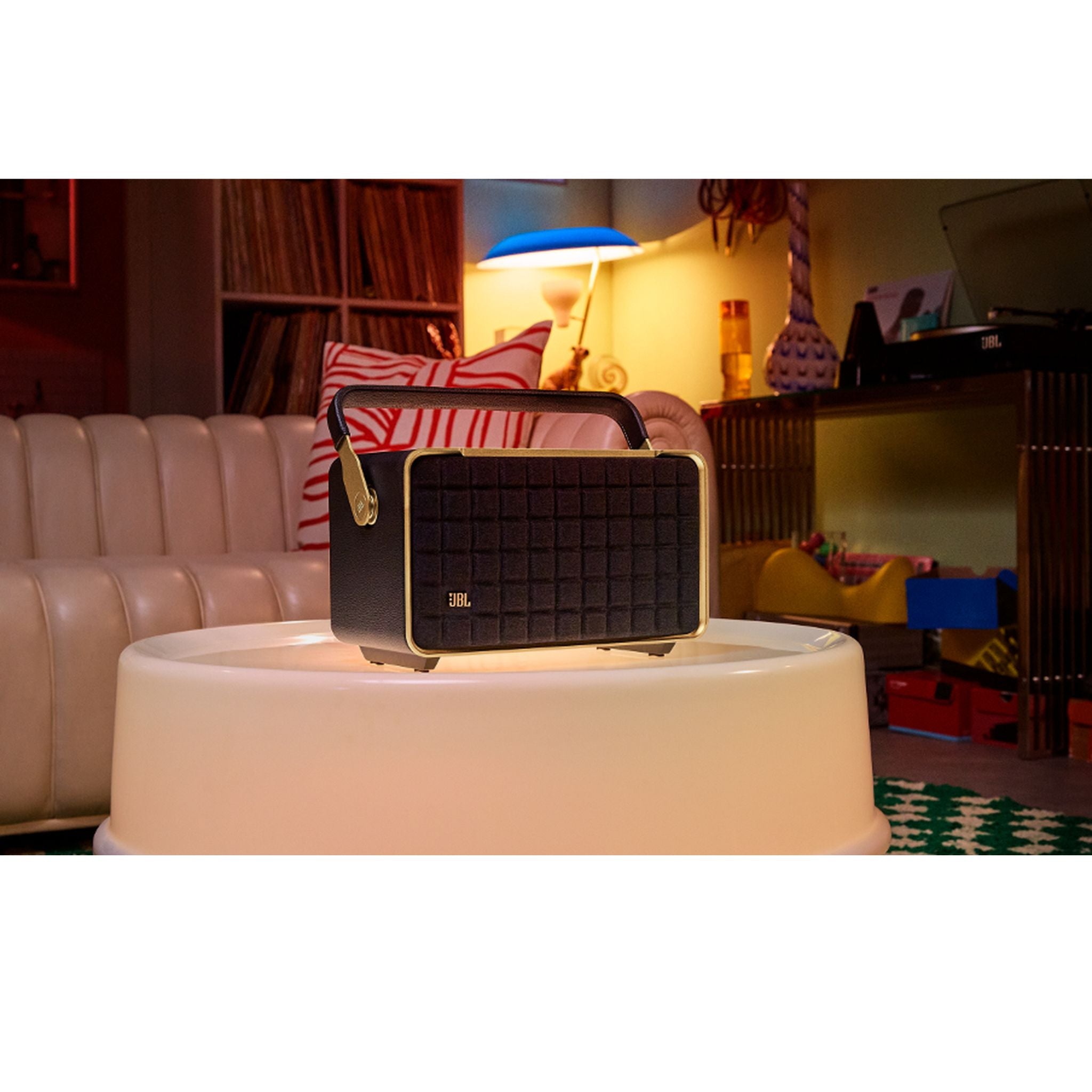 JBL Authentics 300 - Portable Retro-Style Smart Bluetooth Speaker with Powerful Sound, Wi-Fi, and Built-in Battery-Black
