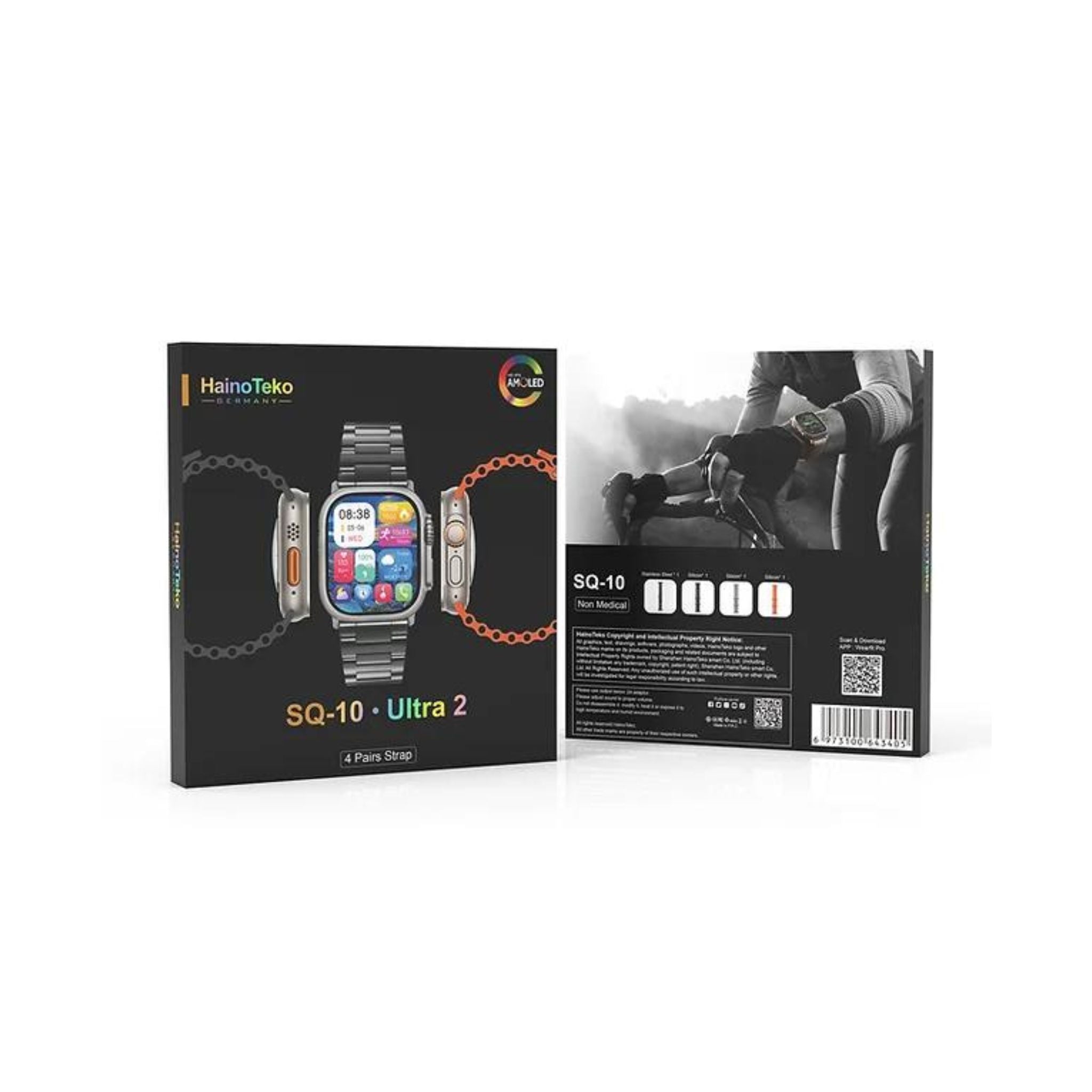 Haino Teko SQ-10.Ultra 2 with 4 Pairs Strap With Android and iOS Devices