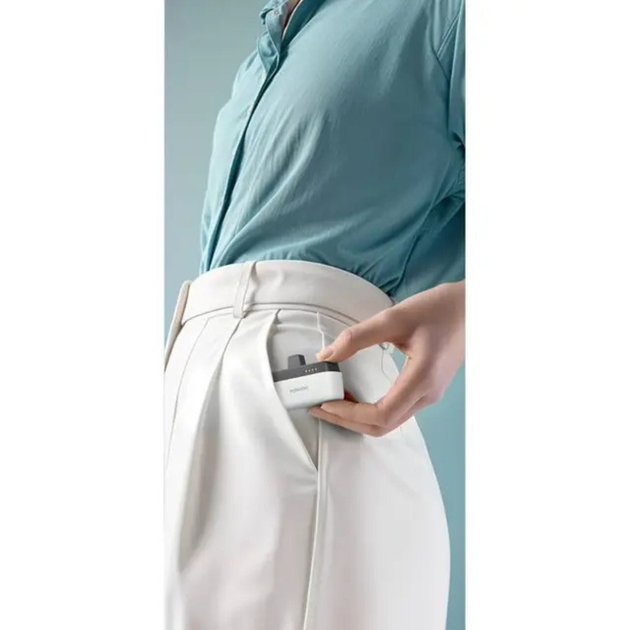 Porodo 5000mAh Power Bank with Lightning Connector, Power Delivery 20W, Small & Portable - White