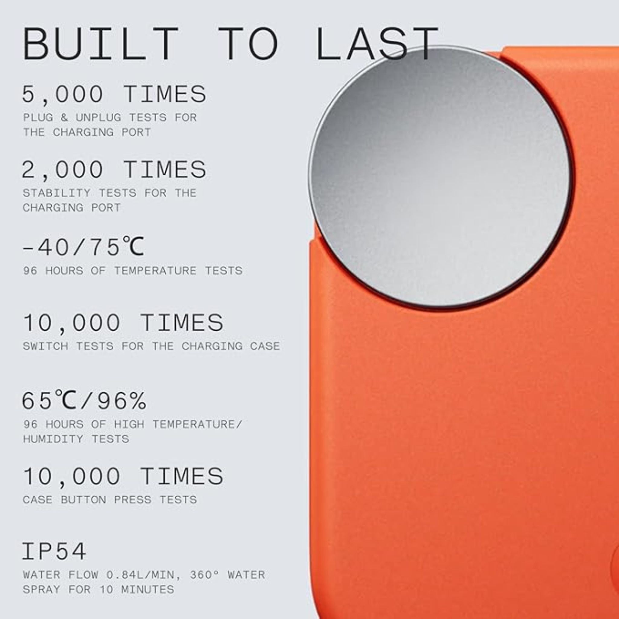 CMF BY NOTHING Buds Wireless Earbuds,42dB Active Noise Cancellation,35.5H Playtime IP54 Waterproof Earphones,Bluetooth 5.3 Dual-Device Connection in Ear Headphones for iPhone & Android-Orange