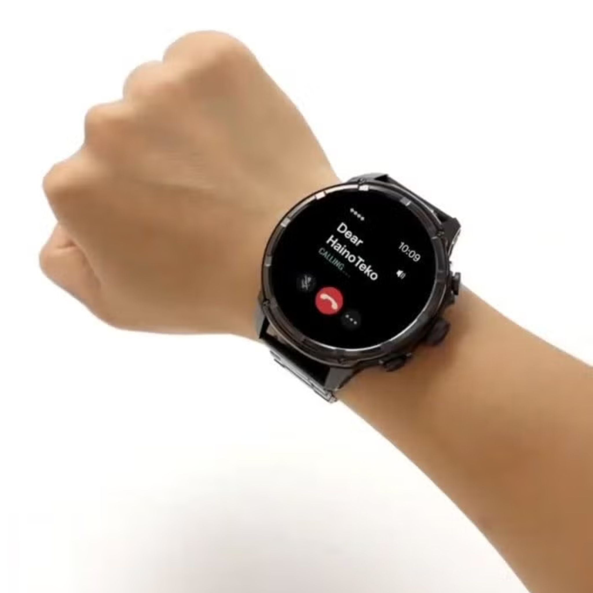 HainoTeko RW-60 Max Waterproof Smartwatch With AMOLED Display LED Torch Light and 3 Pair Straps Designed for Men -  Black