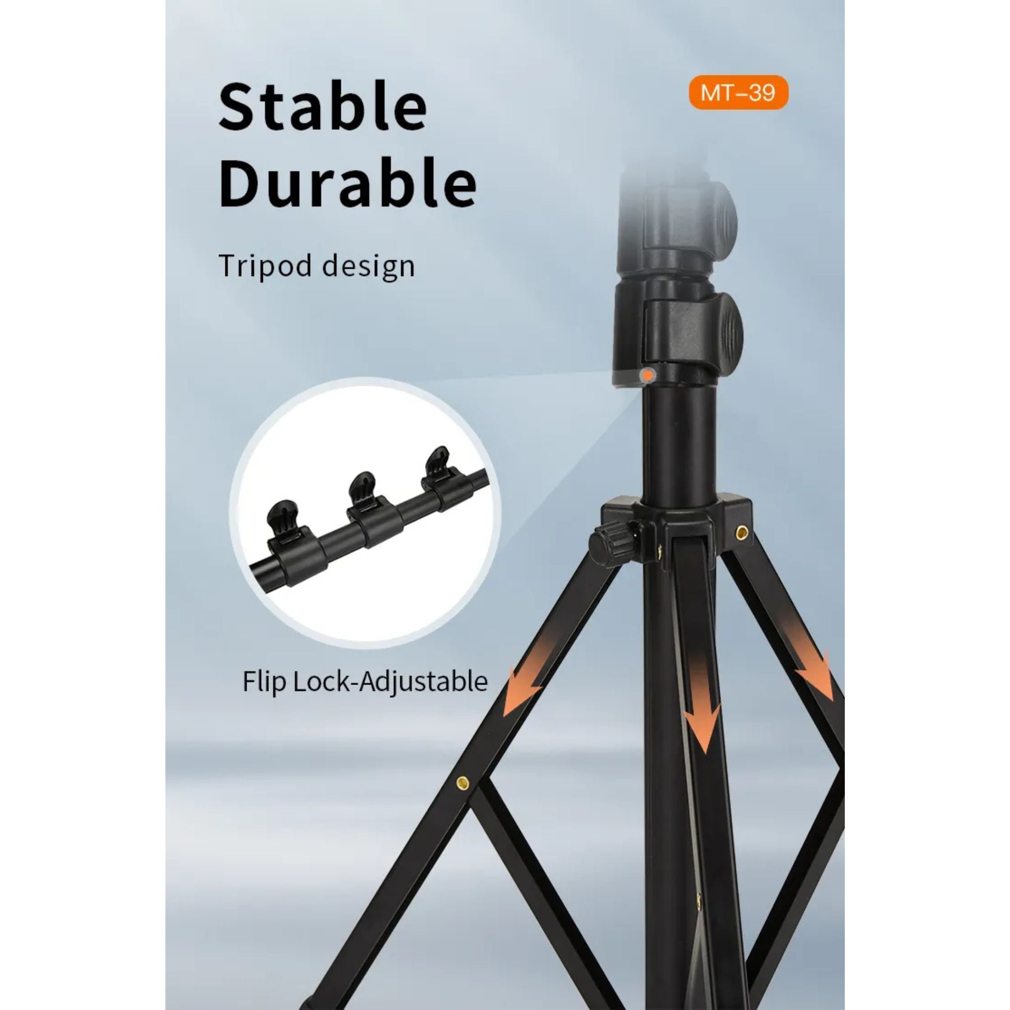 Jmary MT-39, Shooting Tripod (Aluminum+Iron+ABS),Aluminum Extendable Cell Phone Tripod Stand with Selfie Stick Tripod and Phone Clip