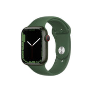 Smartwatch with a green band on a white background