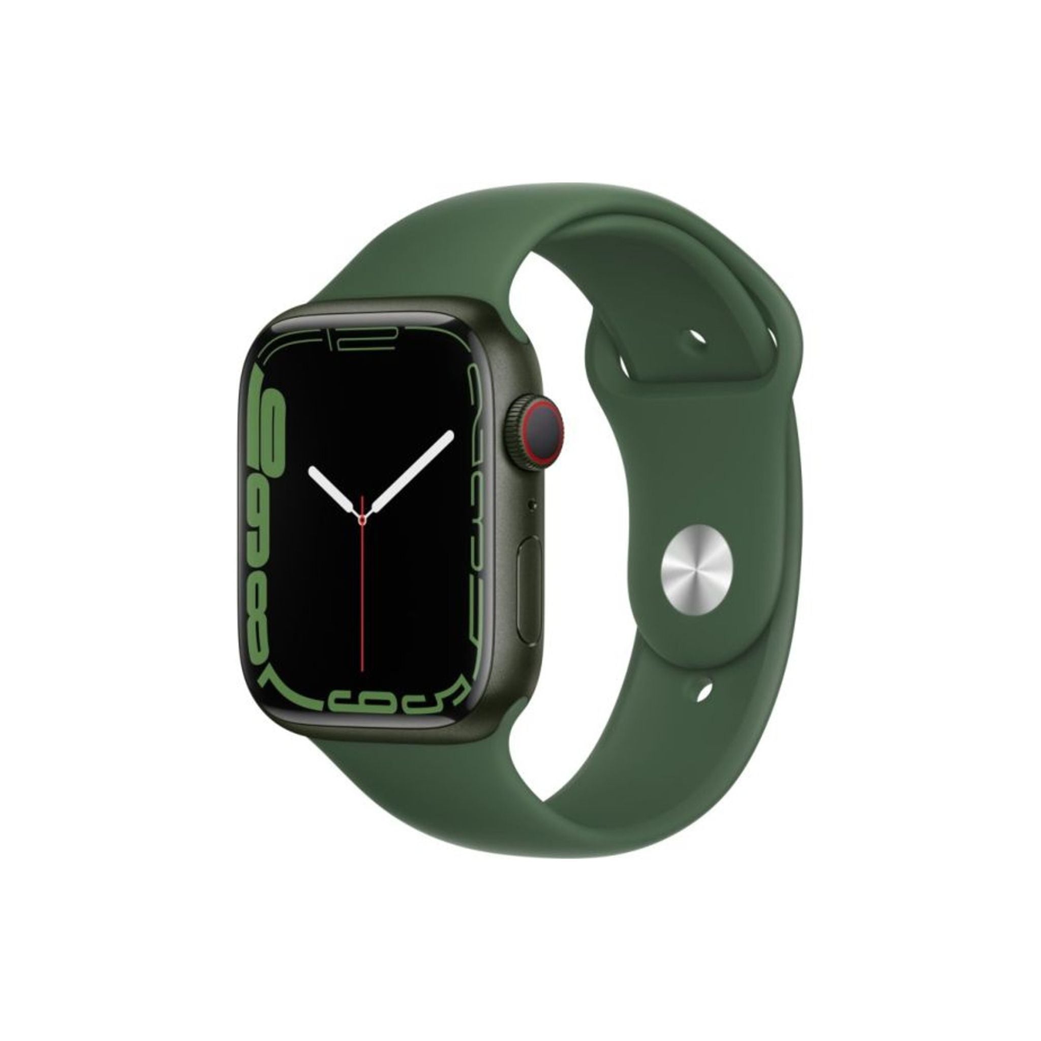 Smartwatch with a green band on a white background
