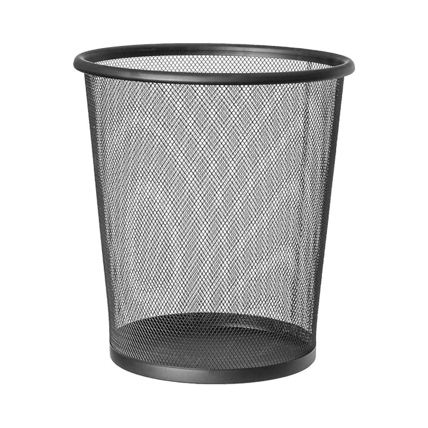 Henlee Metal Mesh Wastebasket Trash Can Simplicity Dustbin Household Cleaning Tools Black,Medium