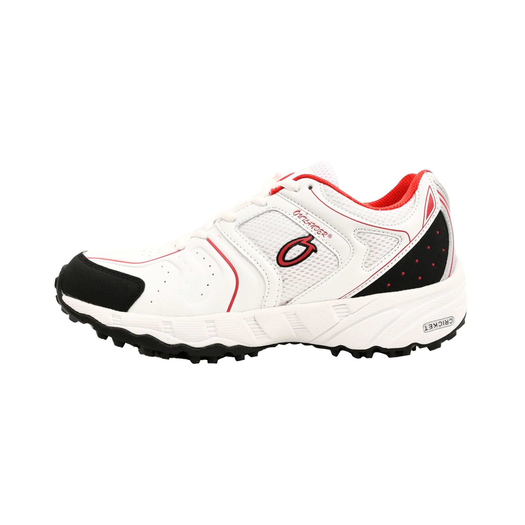 Outlander Mens Studded Cricket Sports Shoes -White/Red