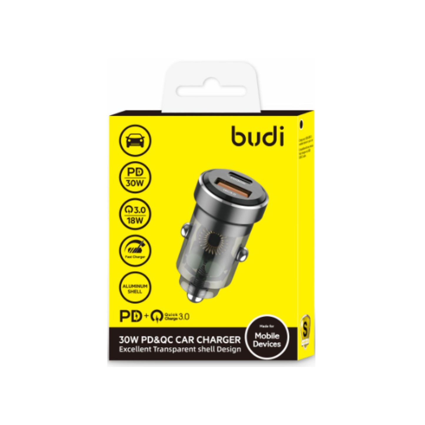 Mouse over to zoom in Budi CC633B 30W PD QC Car Charger