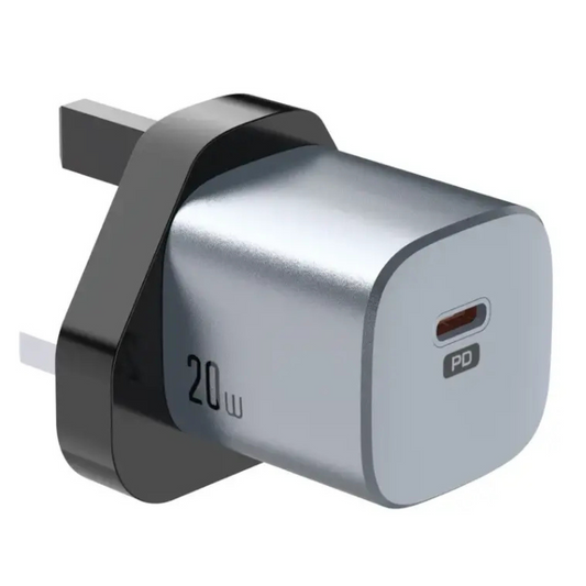 Green Lion Premium Series UK Plug Wall Charger 20W - Gray