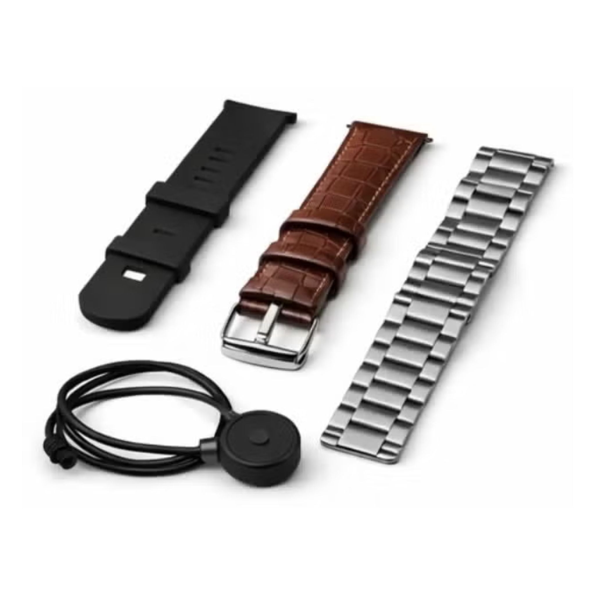 HainoTeko RW-55 Smart Watch – AMOLED Display – Classic Analog Design – 3 Straps Included – Bluetooth Calling – Fitness Tracking – For Android & iOS - Black